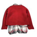 Juliana Completo 3 Pezzi Cardigan-Camicia-Culotte Rosso per Bambino J2138J ROSSO JULIANA 