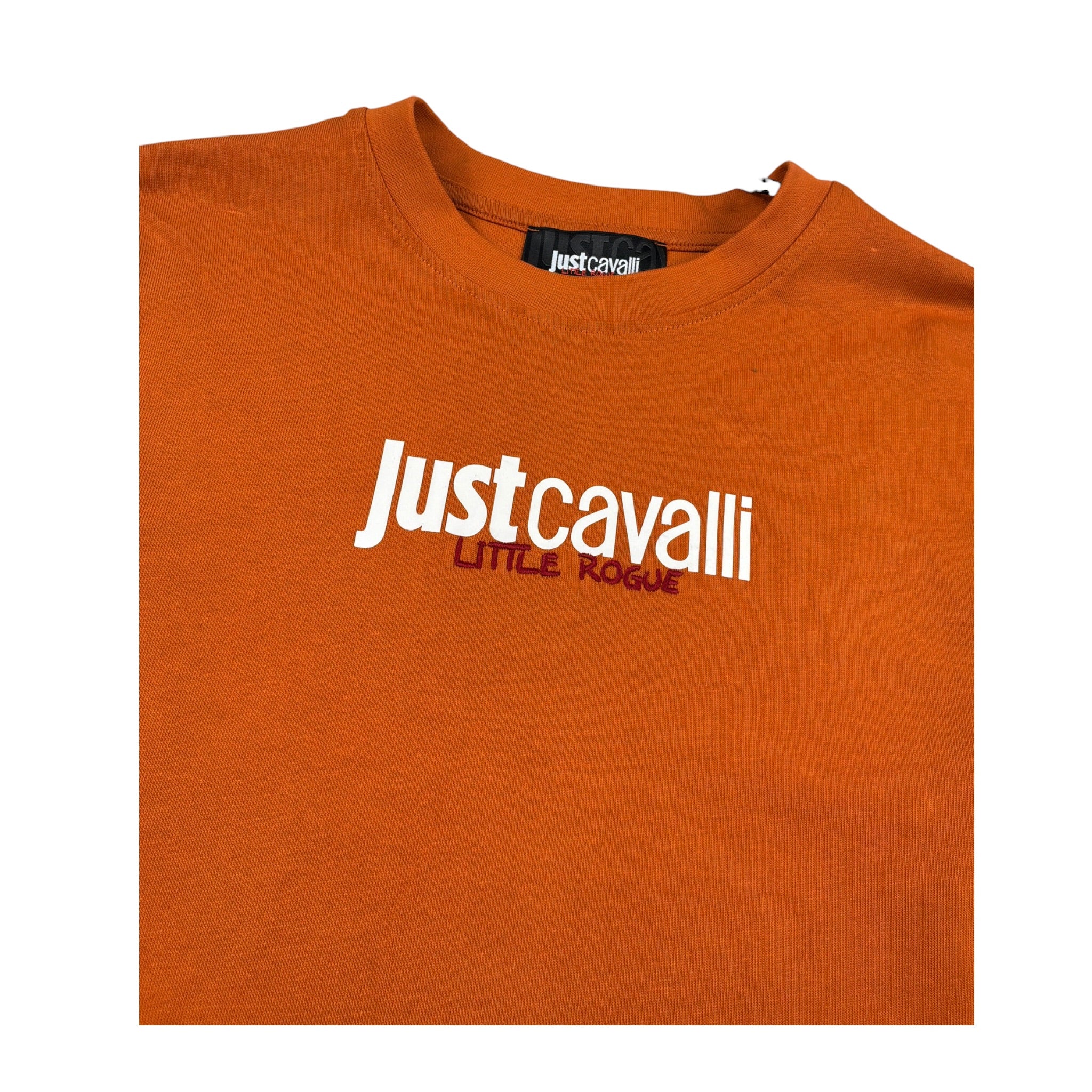 Just Cavalli Shirt Girocollo tinta unita con Logo Arancione per Bambino JBA26006TS ARANCIONE JUST CAVALLI 