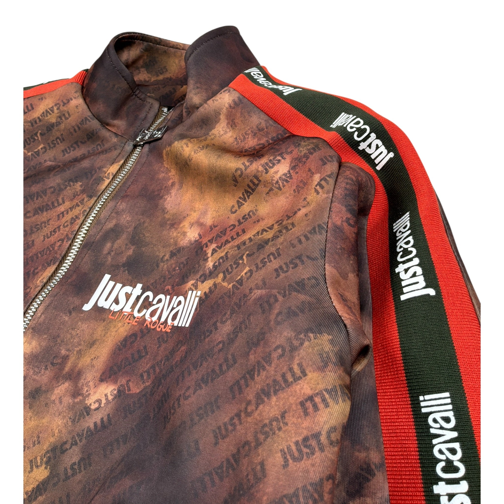 Just Cavalli Felpa con Zip Stampa Fantaisa Marrone per Bambino JBA26029FE MARRONE JUST CAVALLI 