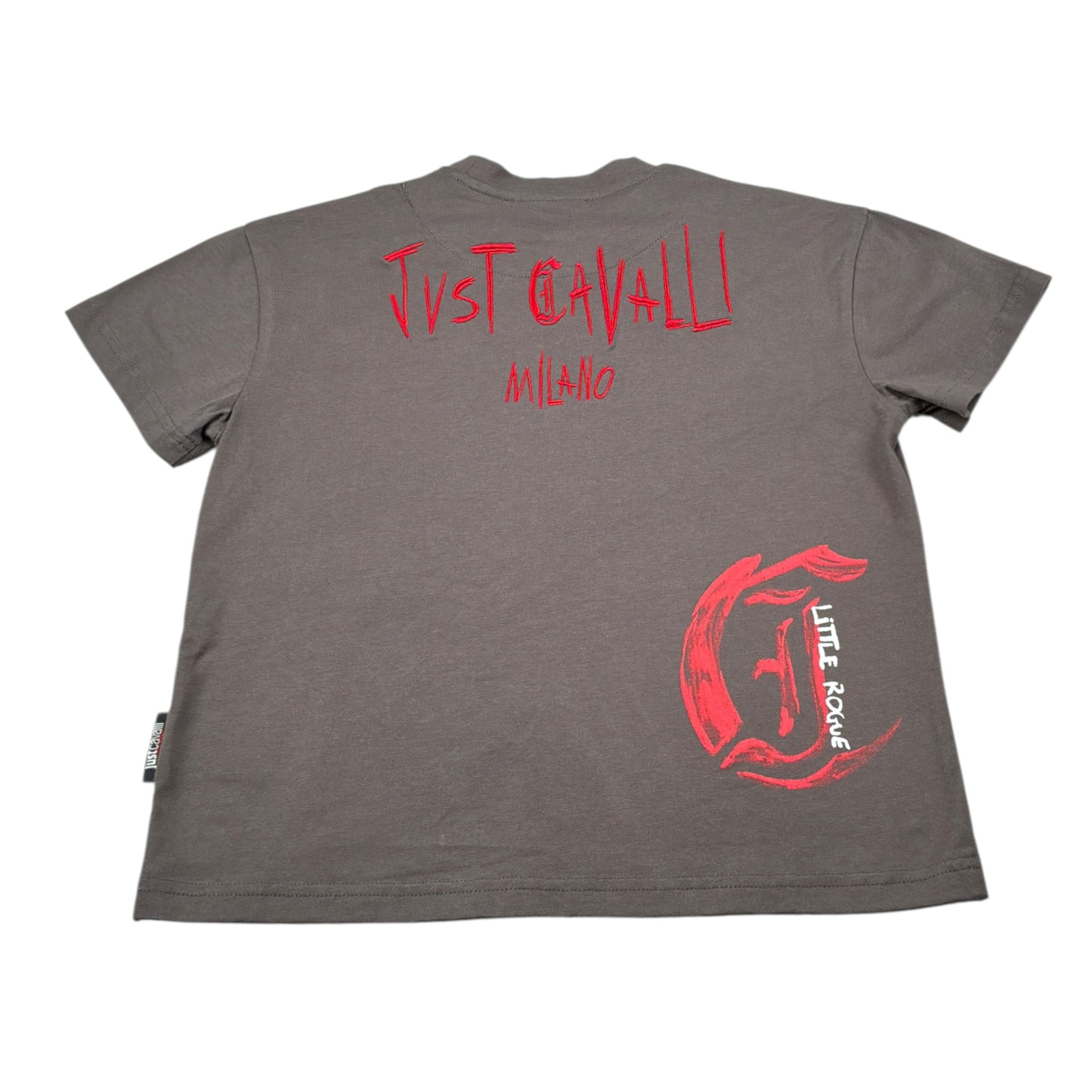 Just Cavalli T-Shirt Girocollo tinta unita con Ricami Grigio per Bambino JBA26038TS GRIGIO JUST CAVALLI 