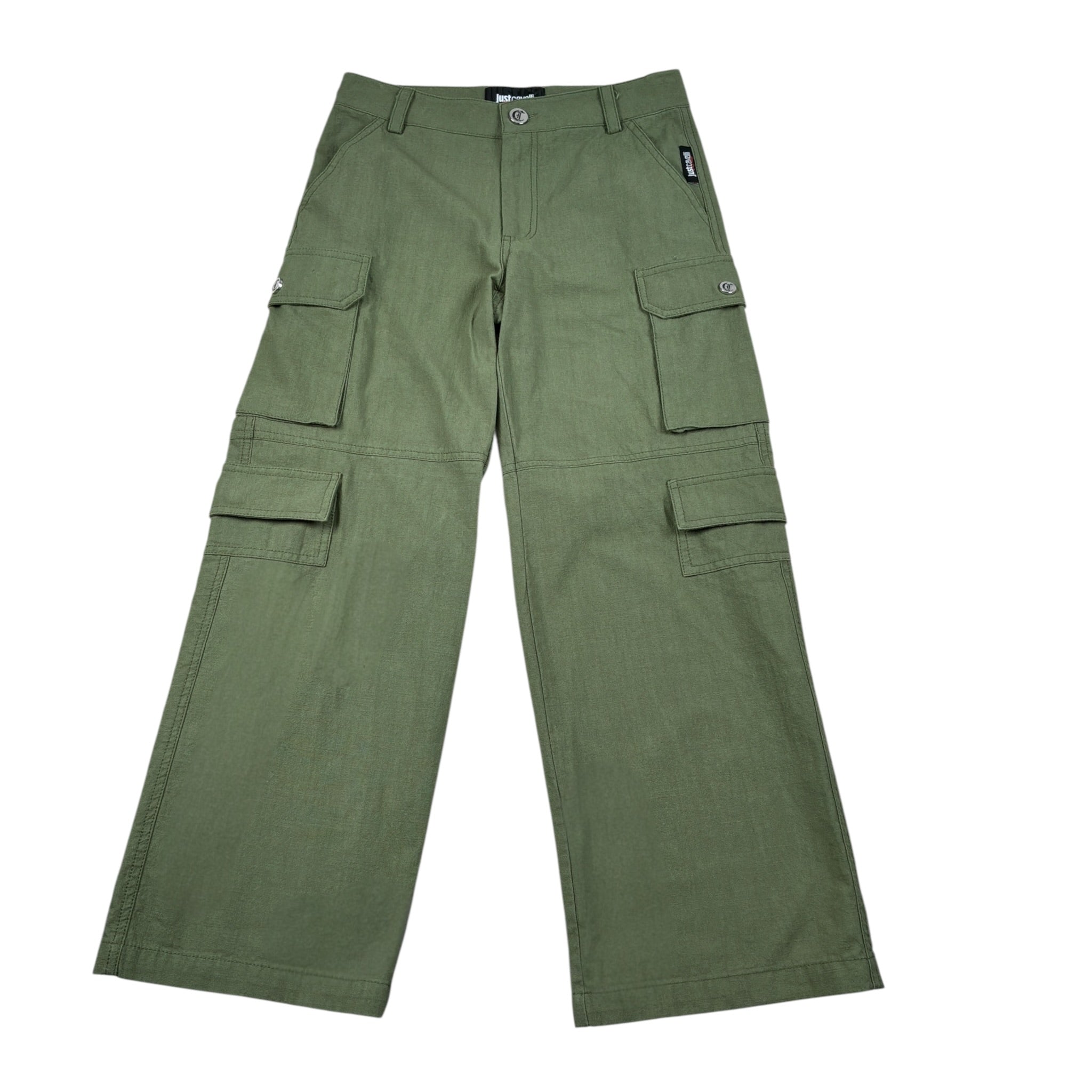 Just Cavalli Pantalone tinta unita con Girovita Regolabile Verde per Bambino JBA26053PA VERDE JUST CAVALLI 