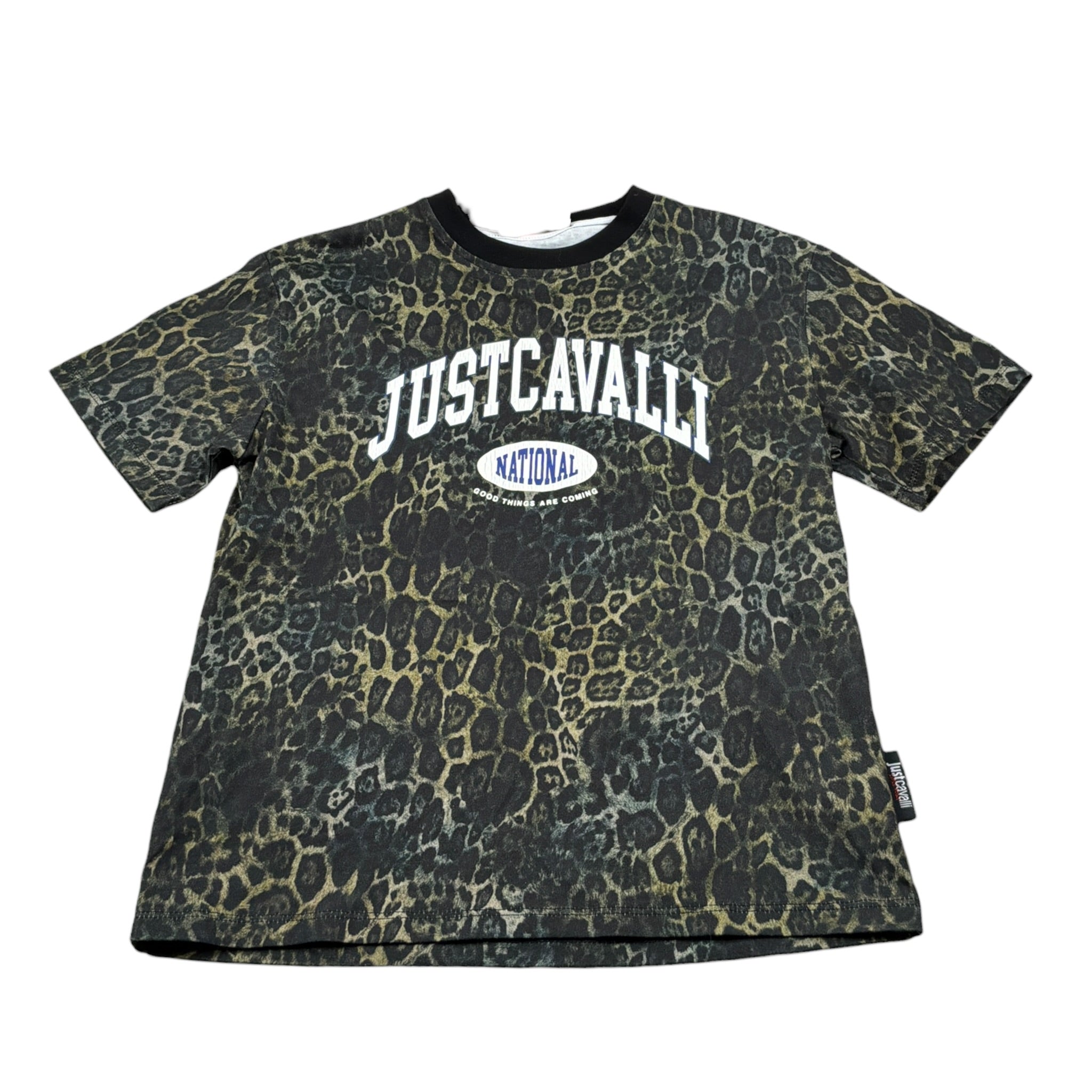 Just Cavalli T-Shirt Girocollo Tinta Fantasia Maculata Nero per Bambino JBA26110TS NERO JUST CAVALLI 
