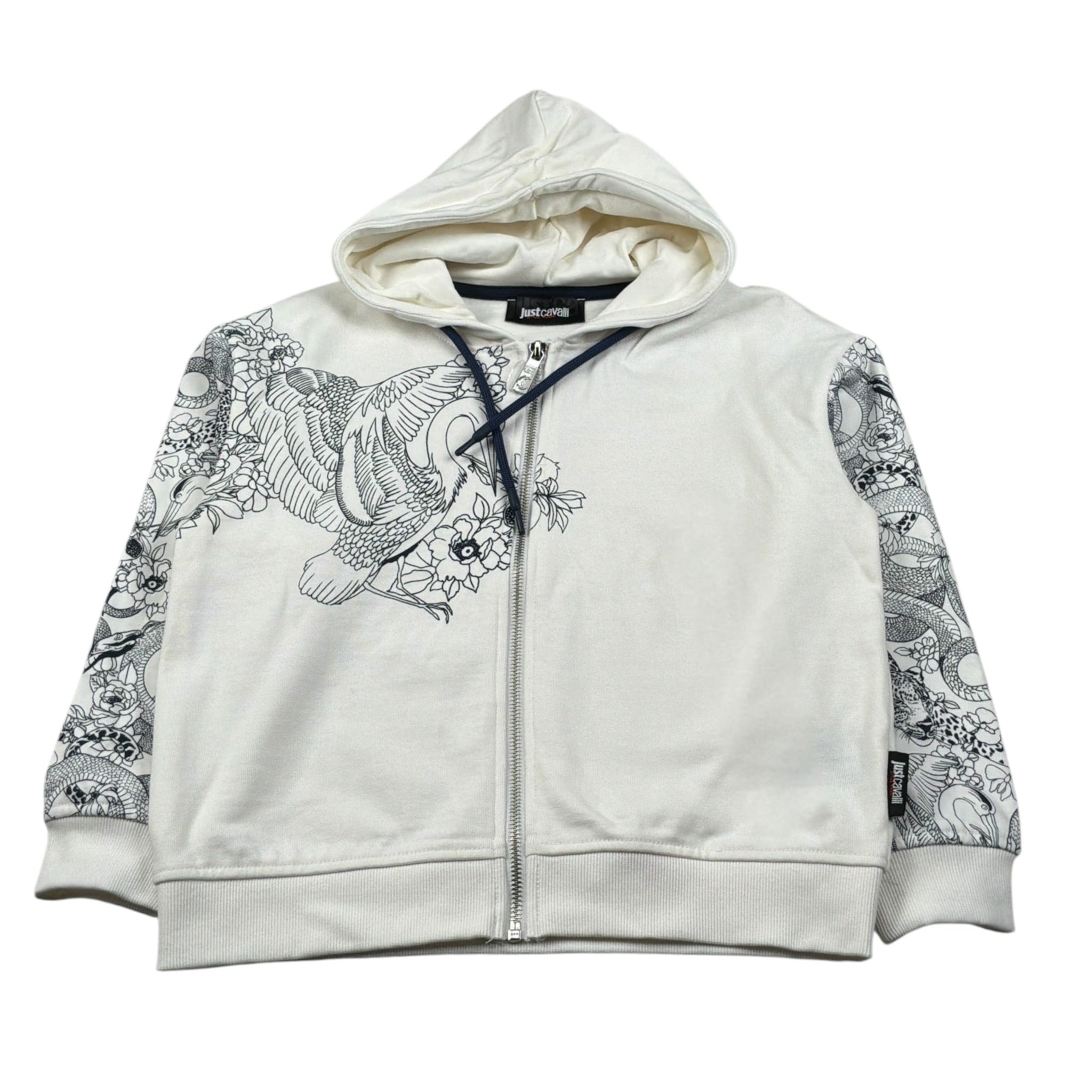 Just Cavalli Felpa con Zip E Cappuccio tinta unita Panna per Bambino JBA26145FE PANNA JUST CAVALLI 