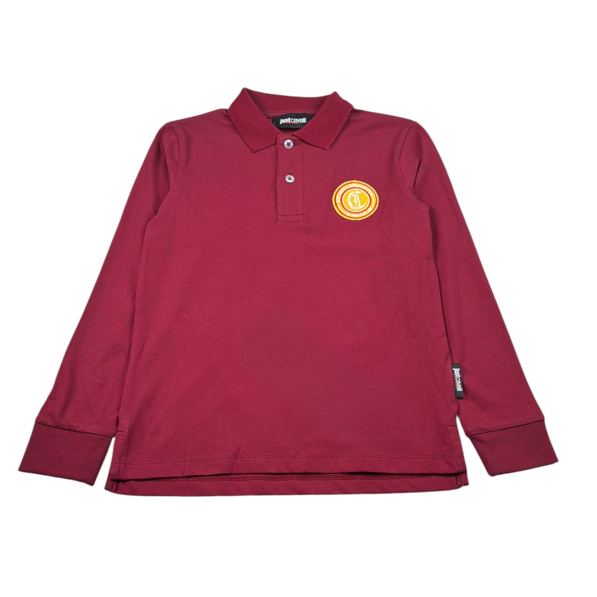 Just Cavalli Polo Manica Lunga tinta unita con Logo Bordeaux per Bambino JBA26152PO BORDEAUX JUST CAVALLI 