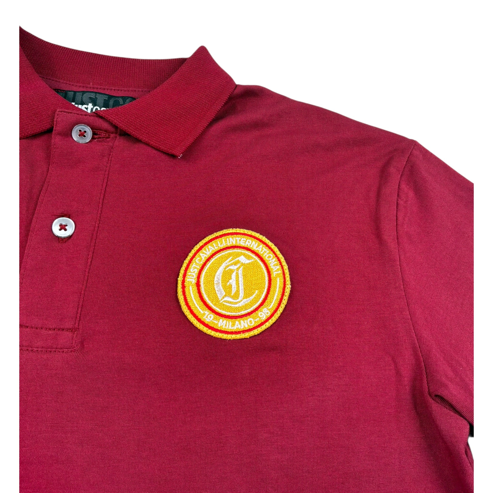 Just Cavalli Polo Mezza Manica tinta unita con Logo Bordeaux per Bambino JBA26153PO BORDEAUX JUST CAVALLI 