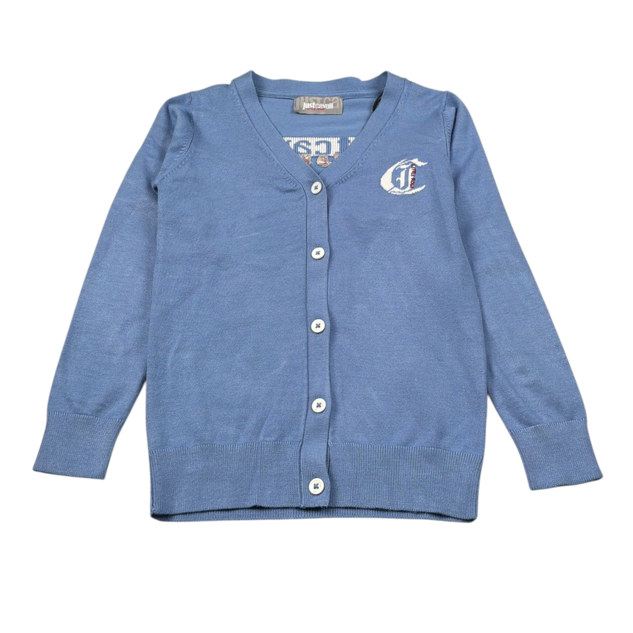 Just Cavalli Cardigan tinta unita con Logo Azzurro per Bambina JGA26012CD AZZURRO JUST CAVALLI 