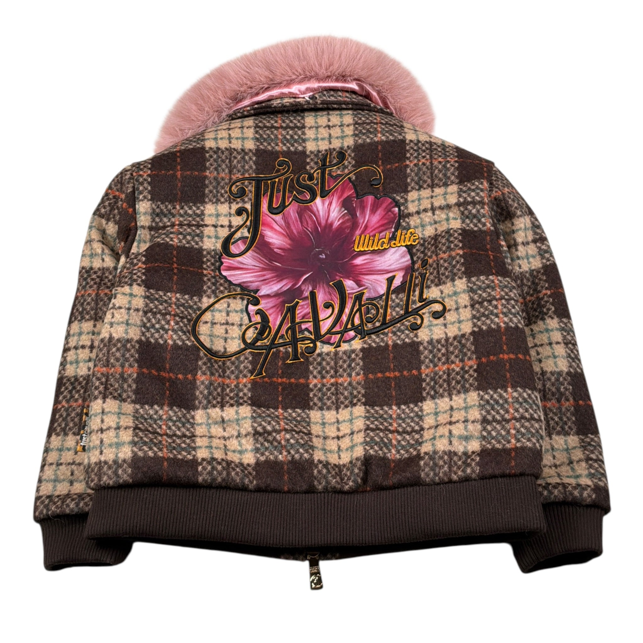 Just Cavalli Giubbino Stampa Fantasiua con Colletto Pelliccia Marrone per Bambina JGA26037GB MARRONE JUST CAVALLI 