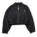 Just Cavalli Felpa con Zip tinta unita con Brillantini Nero per Bambina JGA26127FE NERO JUST CAVALLI 