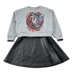 Just Cavalli Abito Giromanica Bicolore con Felpa Grigio per Bambina JGA2612VE GRIGIO JUST CAVALLI 