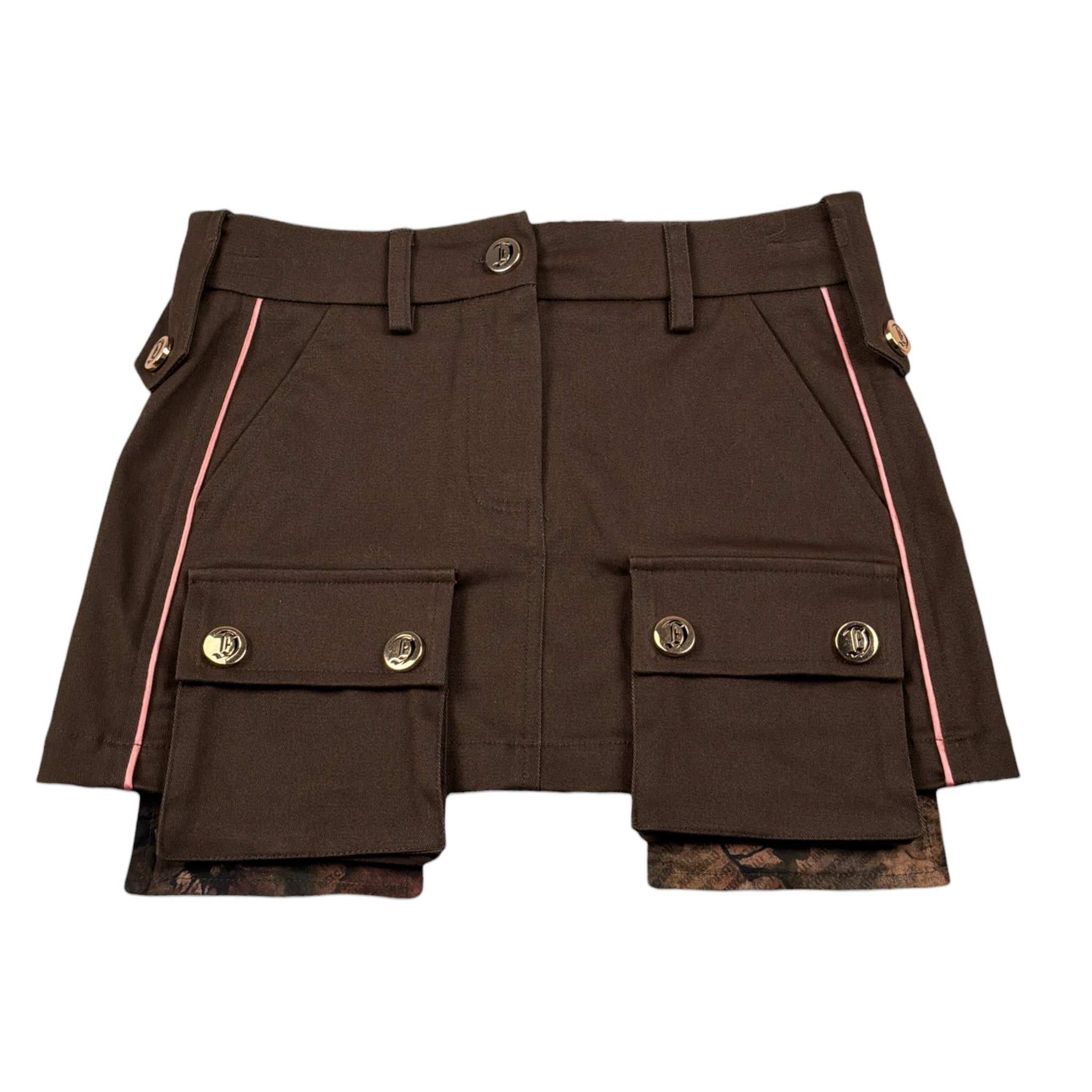 Just Cavalli Gonna tinta unita con Tasconi Marrone per Bambina JGA26133GO MARRONE JUST CAVALLI 