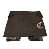 Just Cavalli Gonna tinta unita con Tasconi Marrone per Bambina JGA26133GO MARRONE JUST CAVALLI 