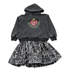 Just Cavalli Abito Manica Lunga tinta unita con Cappuccio Nero per Bambina JGA26160VE NERO JUST CAVALLI 