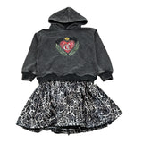 Just Cavalli Abito Manica Lunga tinta unita con Cappuccio Nero per Bambina JGA26160VE NERO JUST CAVALLI 