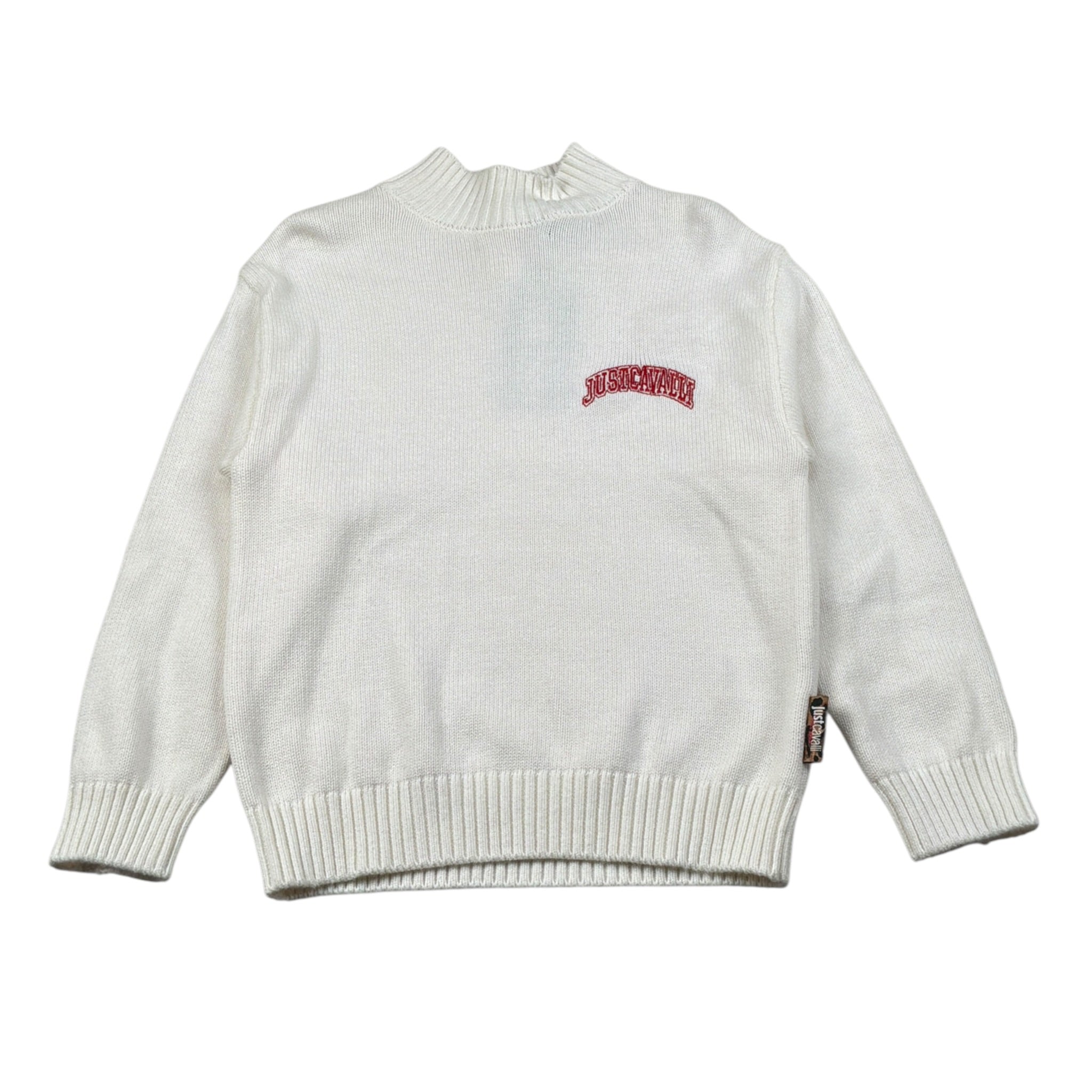 Just Cavalli Maglia Mezzo Collo tinta unita con Ricamo Logo Panna per Bambina JGA26166MA PANNA JUST CAVALLI 