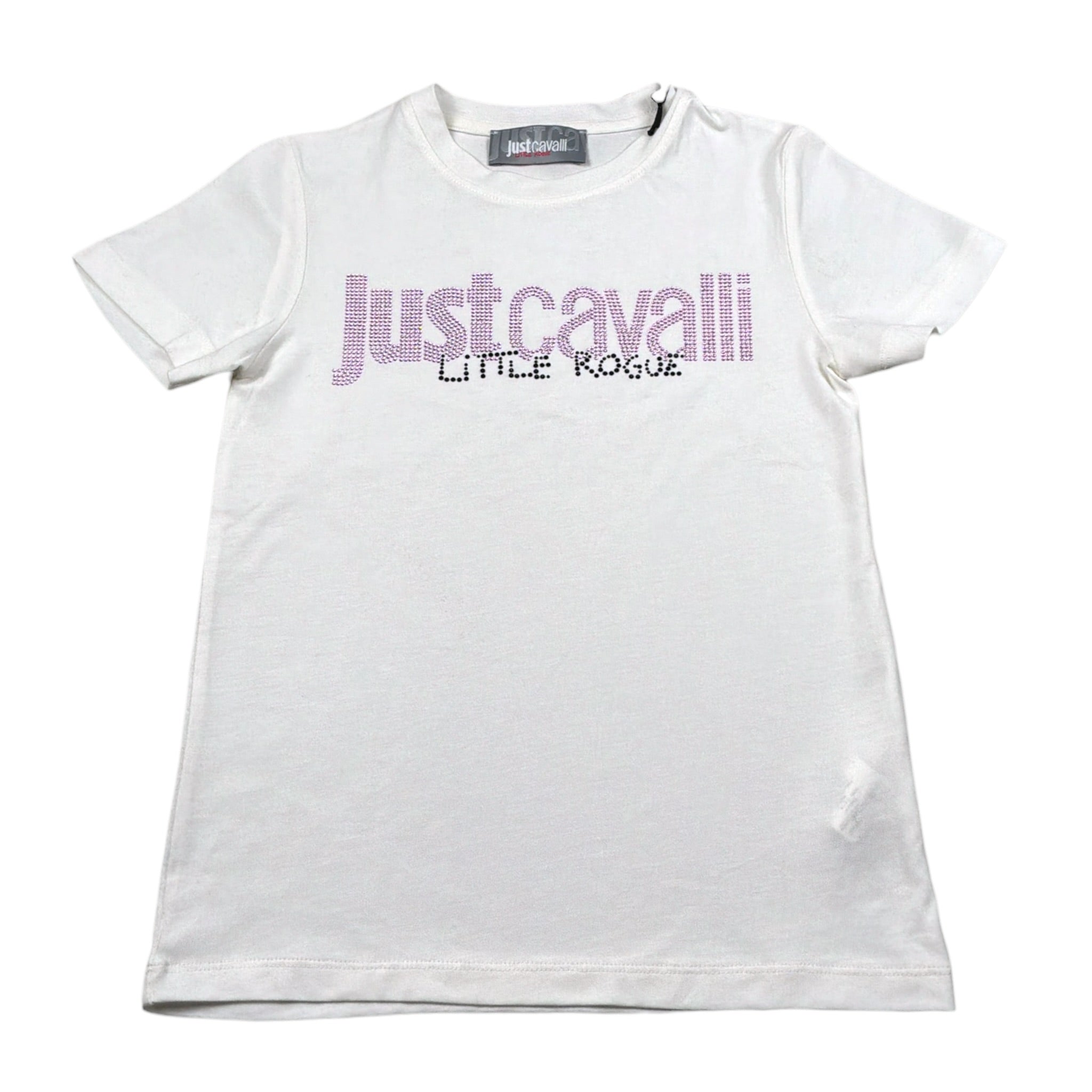 Just Cavalli T-Shirt Girocollo tinta unita con Logo Bianco per Bambina JGA26172TS BIANCO JUST CAVALLI 