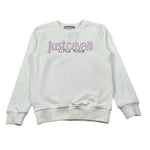 Just Cavalli Felpa Chiusa Girocollo tinta unita con Brillantini Bianco per Bambina JGA26174FE BIANCO JUST CAVALLI 