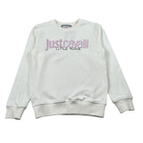 Just Cavalli Felpa Chiusa Girocollo tinta unita con Brillantini Bianco per Bambina JGA26174FE BIANCO JUST CAVALLI 