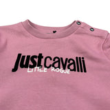 Just Cavalli Felpa Chiusa Girocollo Tint Unita con Logo Rosa per Neonata JIA26014FE ROSA JUST CAVALLI 