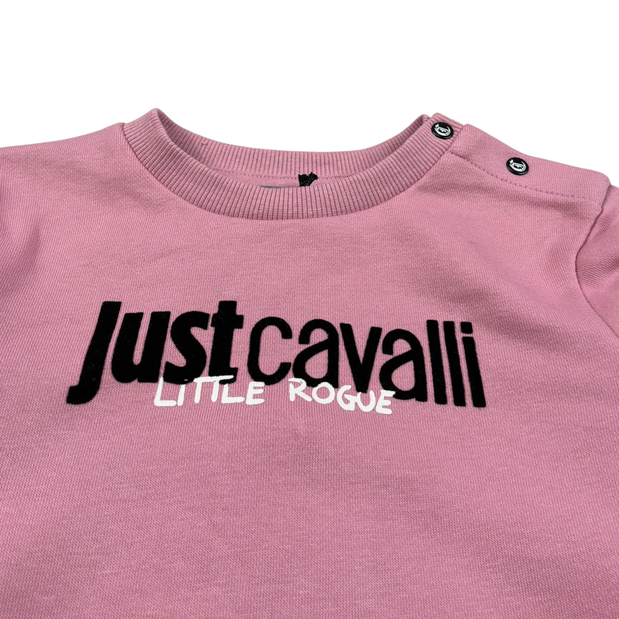 Just Cavalli Felpa Chiusa Girocollo Tint Unita con Logo Rosa per Neonata JIA26014FE ROSA JUST CAVALLI 