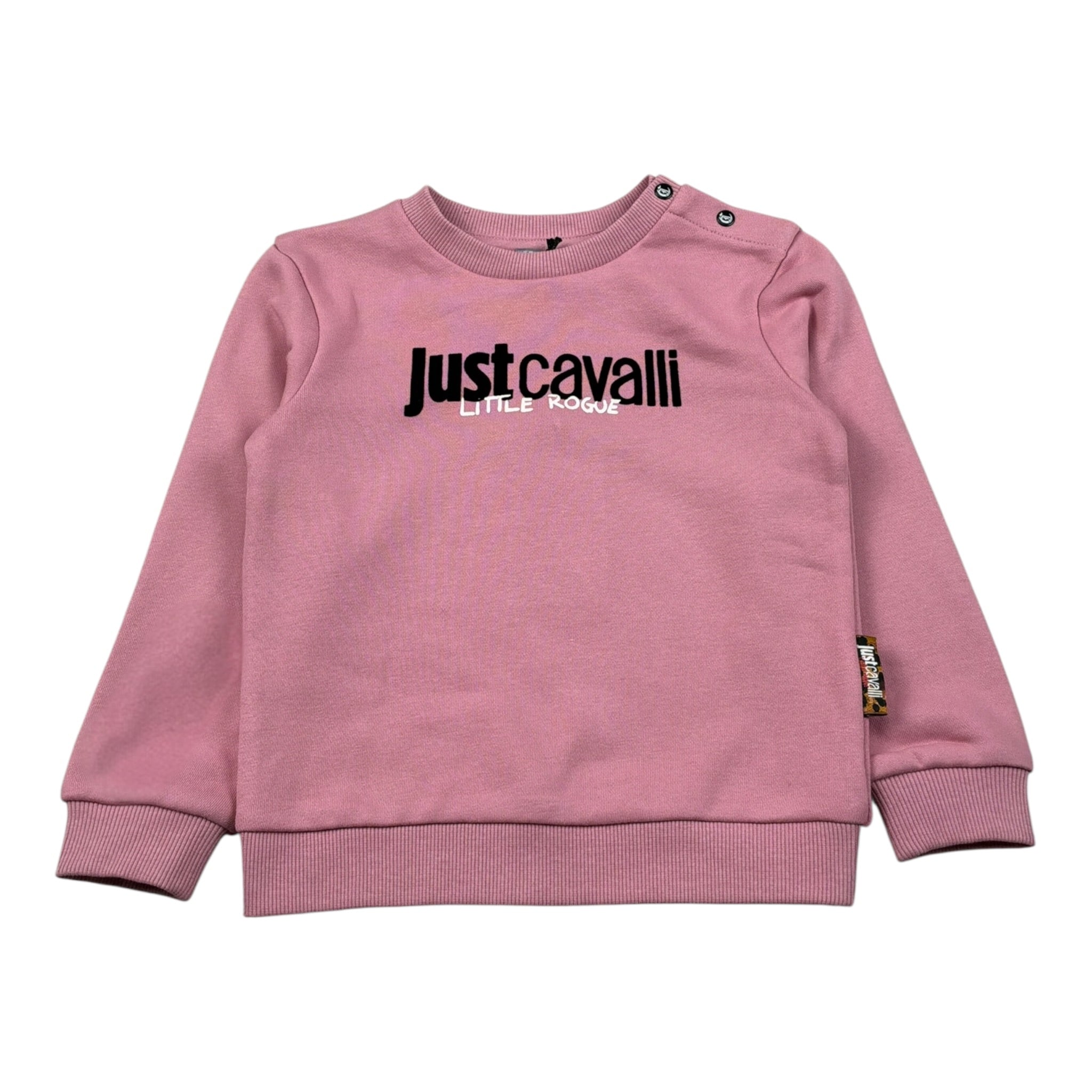 Just Cavalli Felpa Chiusa Girocollo Tint Unita con Logo Rosa per Neonata JIA26014FE ROSA JUST CAVALLI 