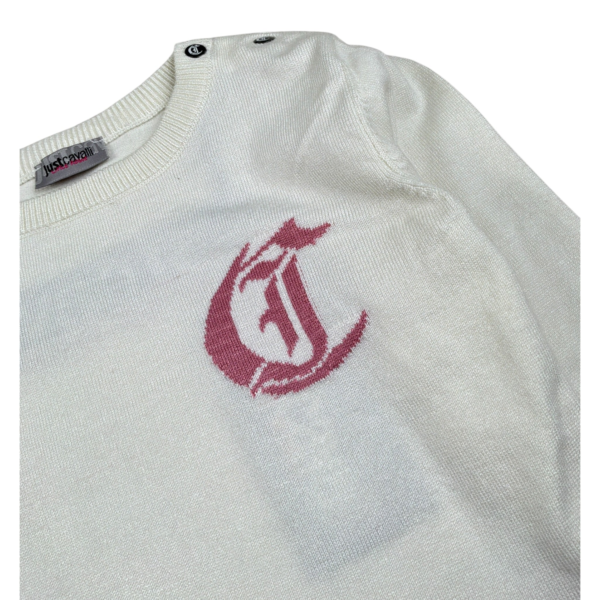 Just Cavalli Maglia tinta unita con Ricamo Bianco per Neonata JIA26015MA BIANCO JUST CAVALLI 