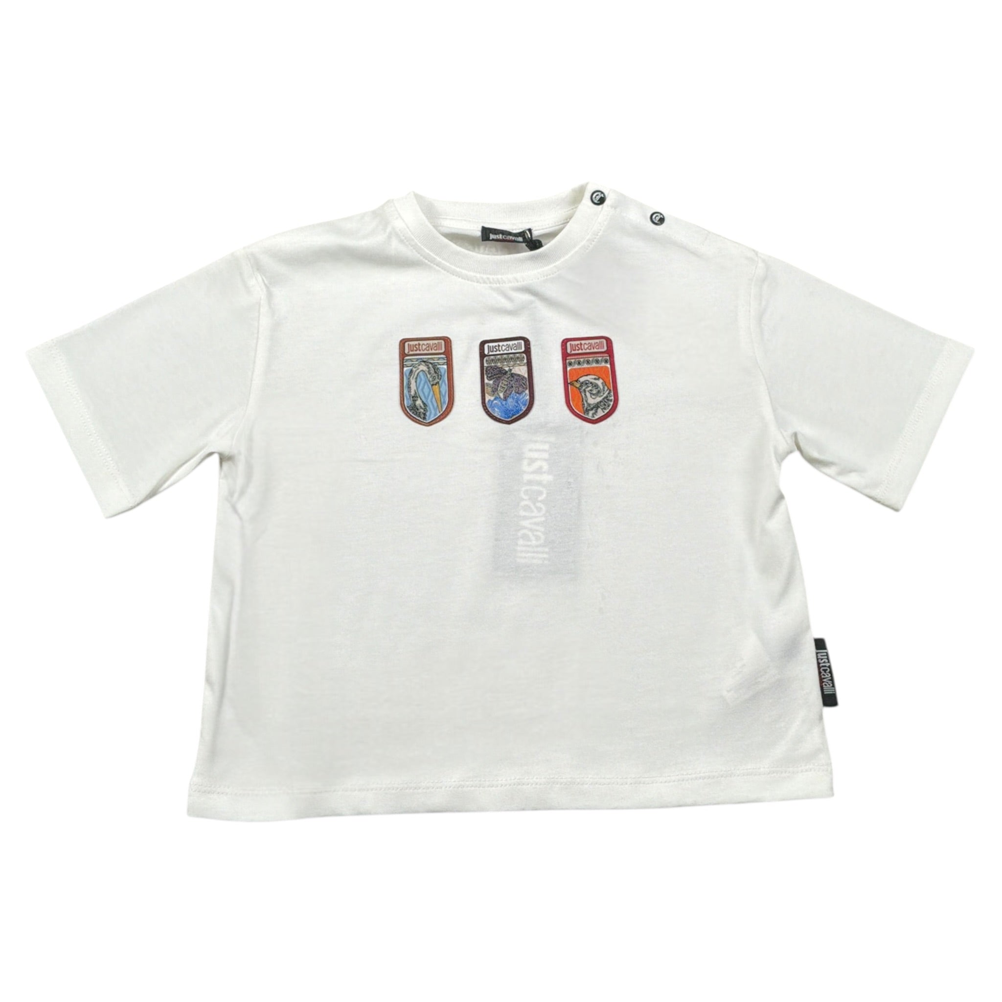 Just Cavalli T-Shirt tinta unita con Applicazioni Bianco per Neonato JIA26036TS BIANCO JUST CAVALLI 