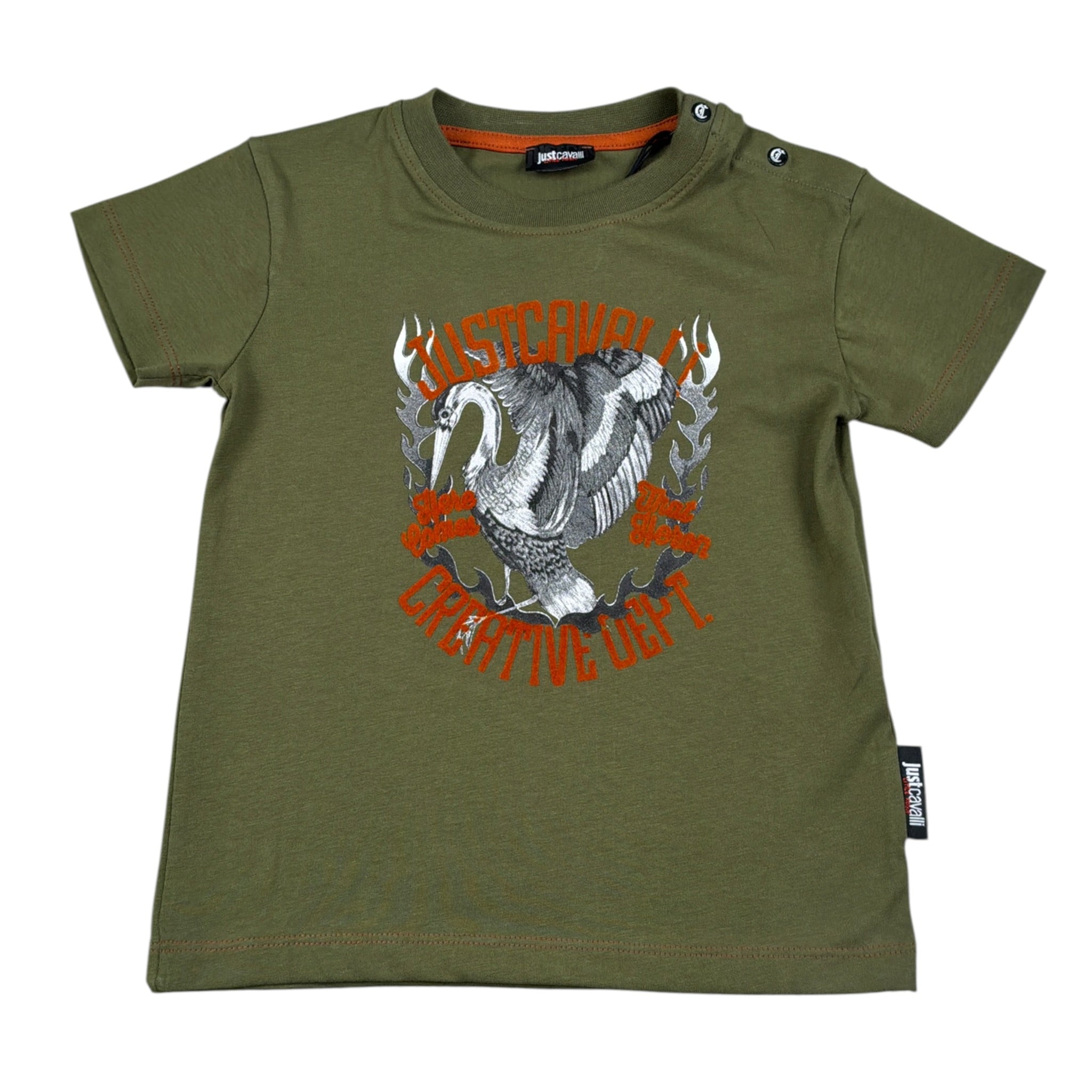 Just Cavalli T-Shirt tinta unita con Stampa Verde per Neonato JIA26037TS VERDE JUST CAVALLI 