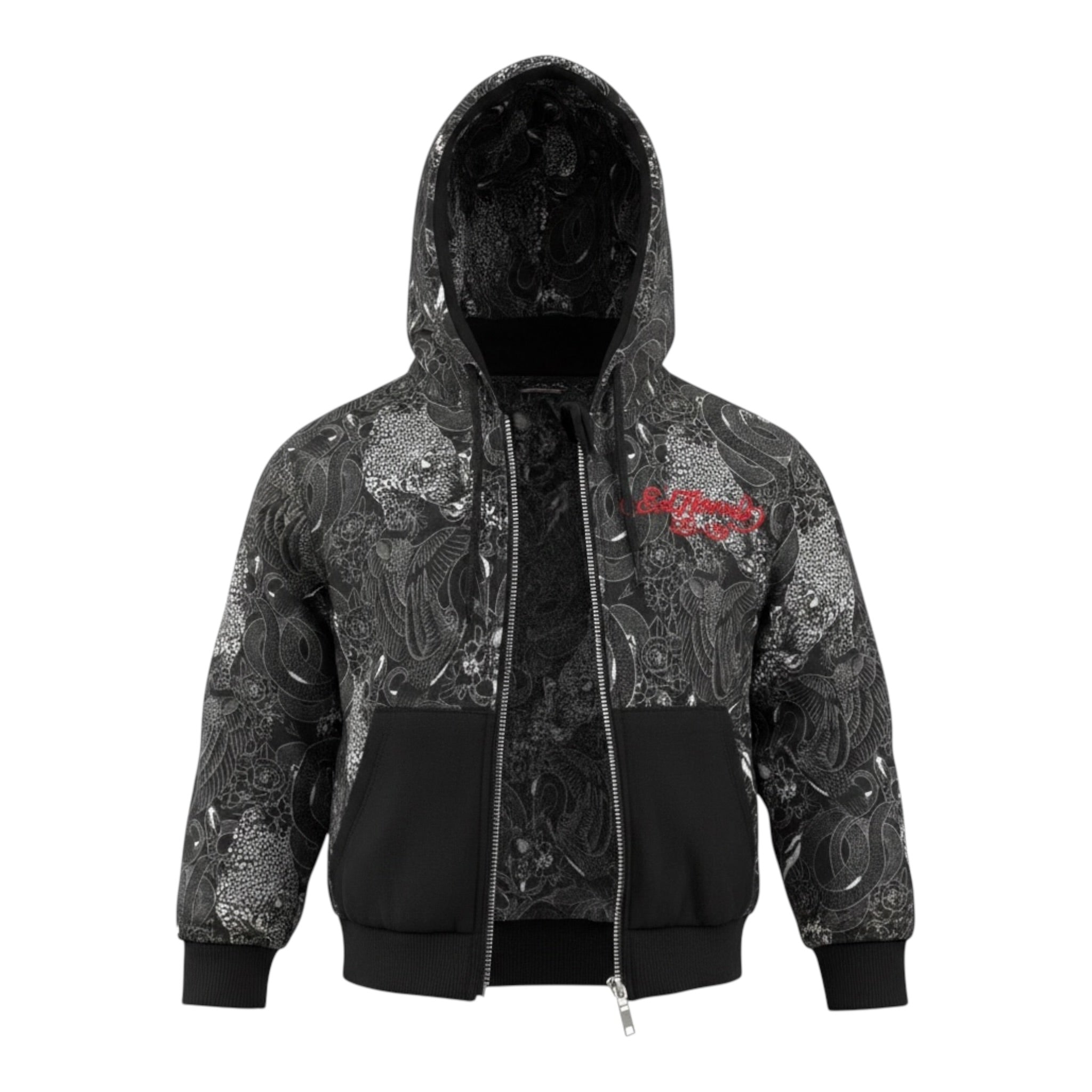 Just Cavalli Felpa tinta unita con Zip E Cappuccio E Fantasia Nero per Neonato JIA26042FE NERO JUST CAVALLI 