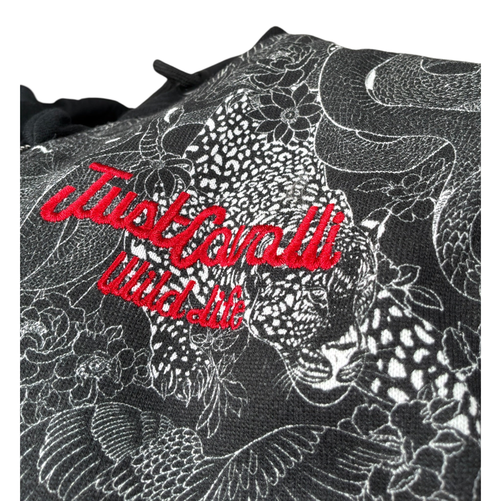 Just Cavalli Felpa tinta unita con Zip E Cappuccio E Fantasia Nero per Neonato JIA26042FE NERO JUST CAVALLI 