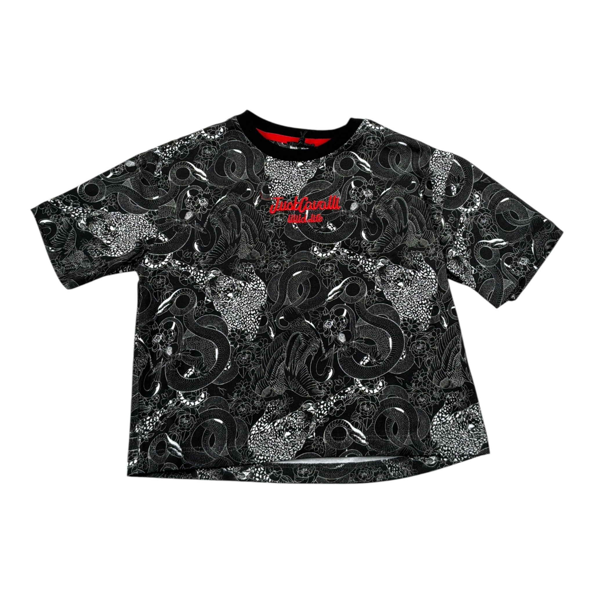 Just Cavalli T-Shirt tinta unita con Fantasia Nero per Neonato JIA26046TS NERO JUST CAVALLI 