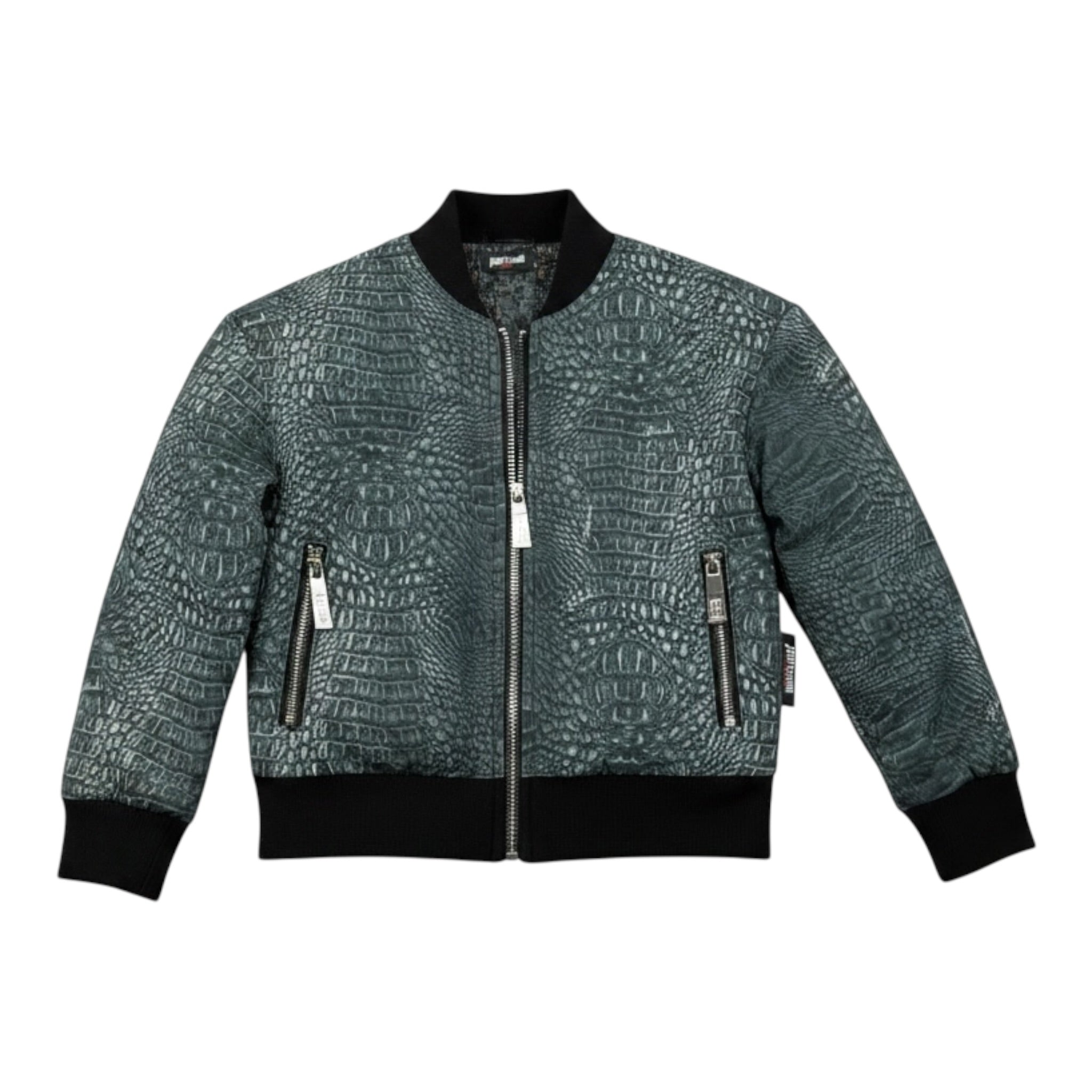 Just Cavalli Giubbino tinta unita con Zip E Fantasia Nero per Neonato JIA26052GB NERO JUST CAVALLI 