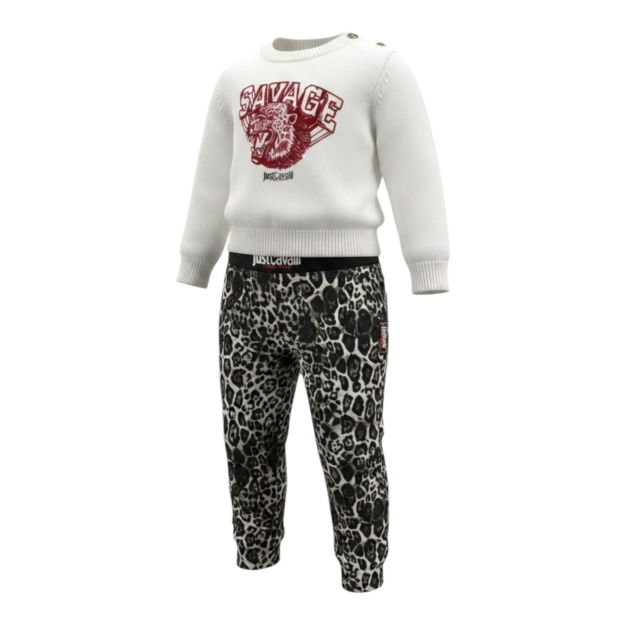 Just Cavalli Completo 2Pz Maglia-Leggins Bicolore Bianco per Neonata JIA26079CJ BIANCO JUST CAVALLI 