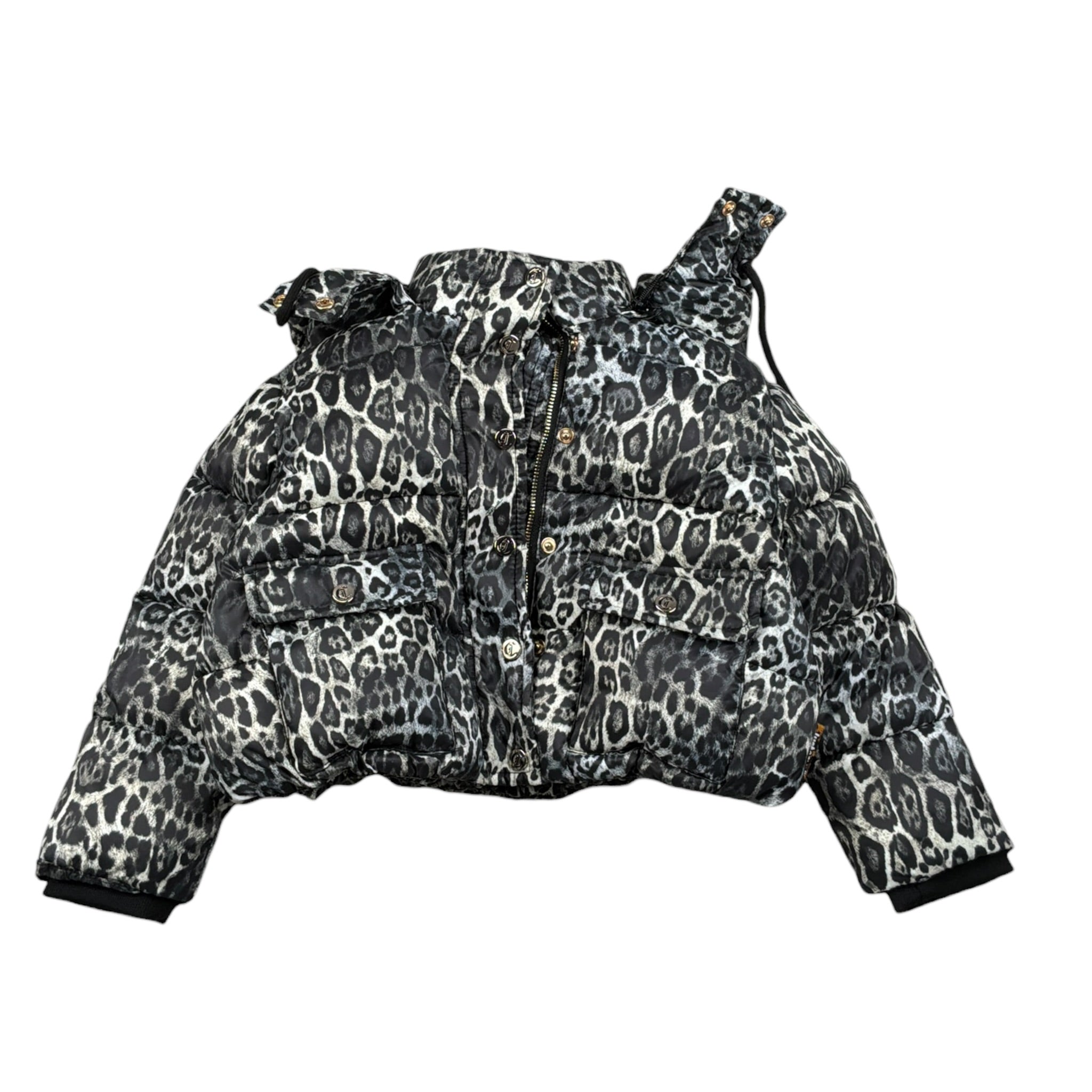 Just Cavalli Giubbino tinta unita con Zip E Fantasia Maculata Nero per Neonata JIA26087PI NERO JUST CAVALLI 