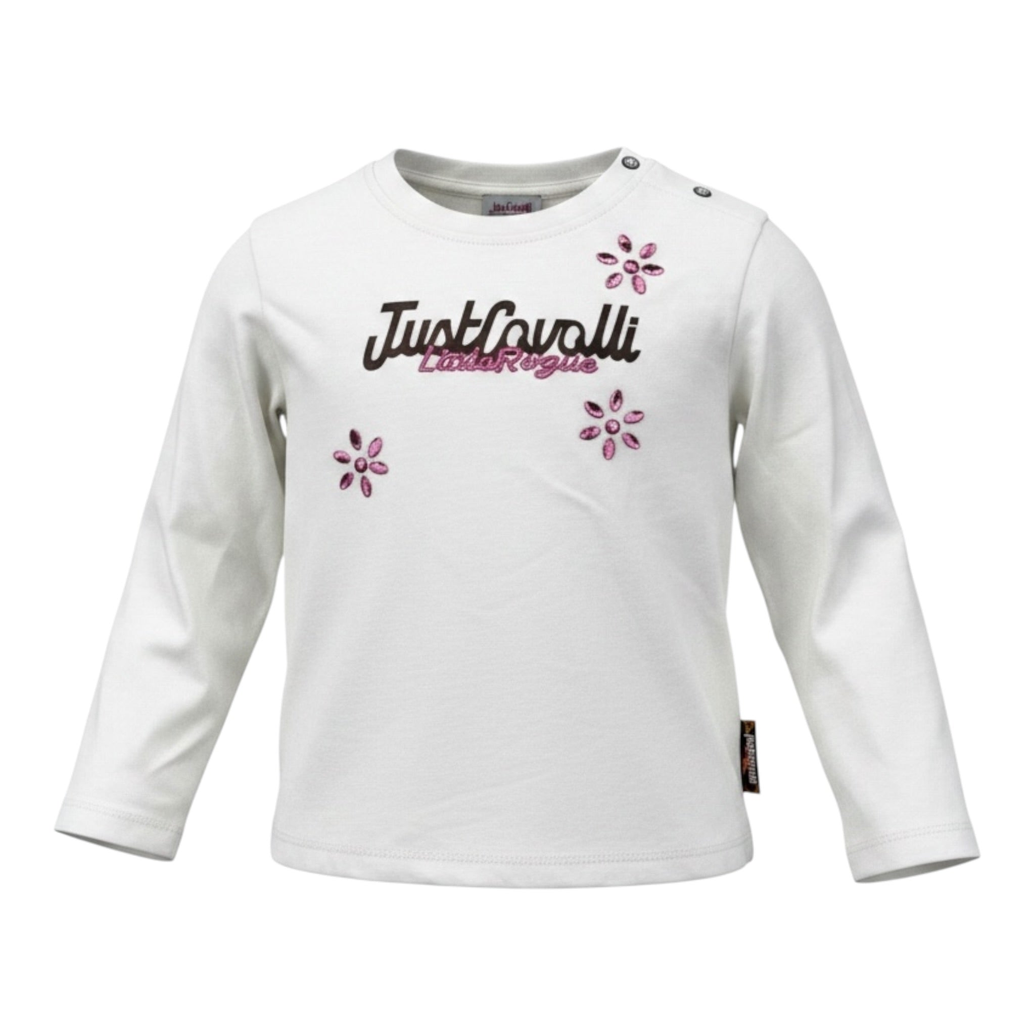 Just Cavalli Shirt tinta unita con Applicazioni E Stampa Bianco per Neonata JIA26094TS BIANCO JUST CAVALLI 