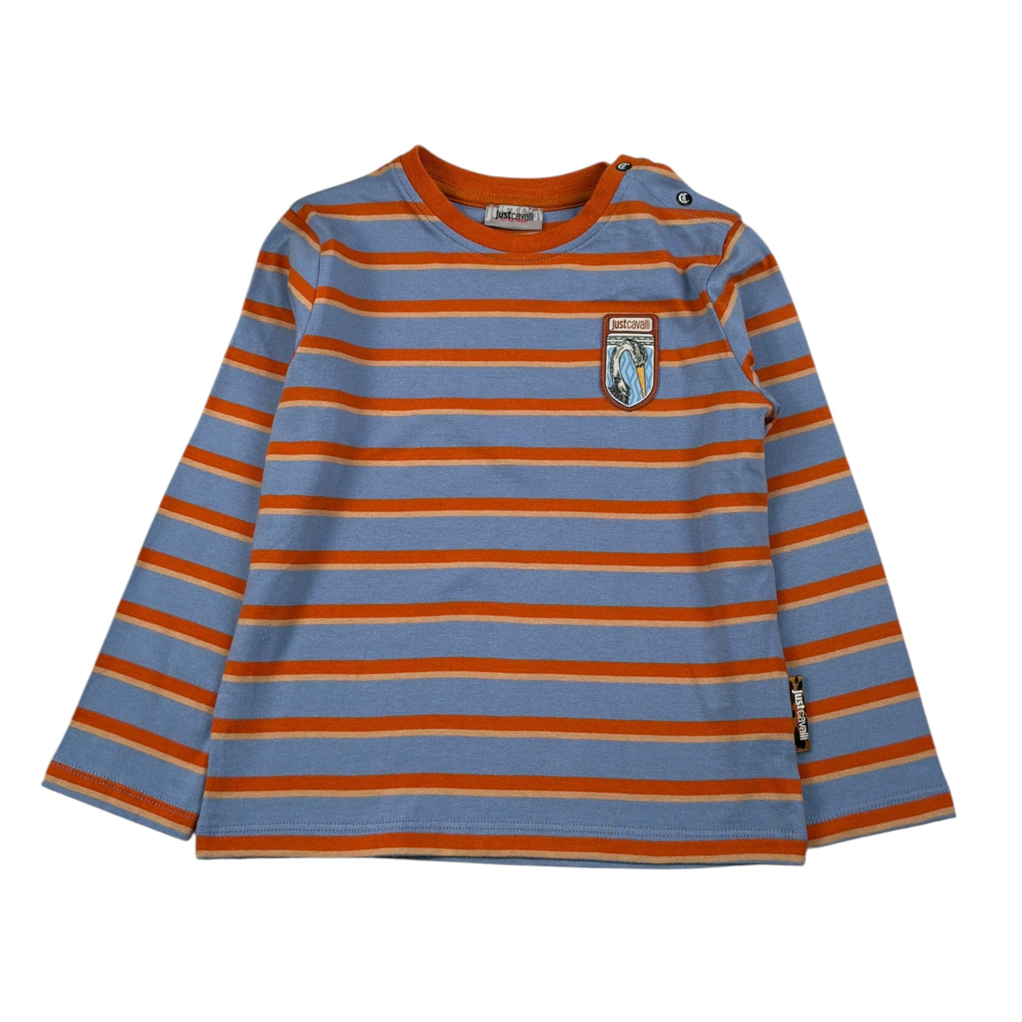 Just Cavalli Shirt Bicolore con Fantasia A Righe Azzurro per Neonato JIA26115TS AZZURRO JUST CAVALLI 