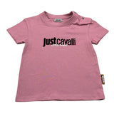 Just Cavalli T-Shirt Girocollo tinta unita con Logo Rosa per Neonata JIA603TS ROSA JUST CAVALLI 