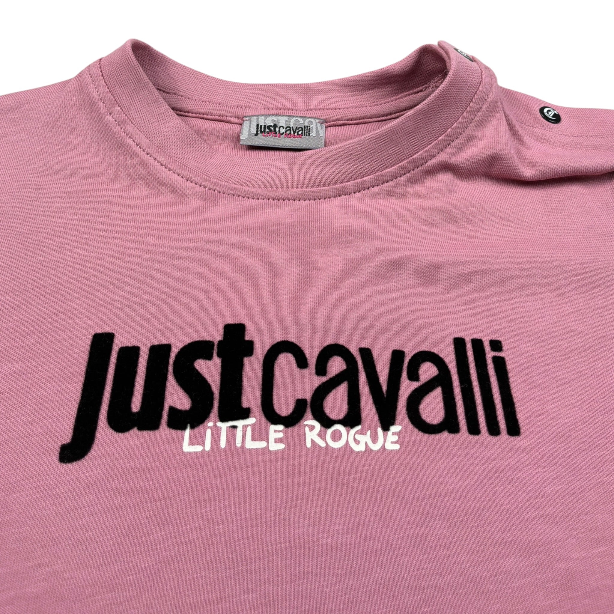 Just Cavalli T-Shirt Girocollo tinta unita con Logo Rosa per Neonata JIA603TS ROSA JUST CAVALLI 