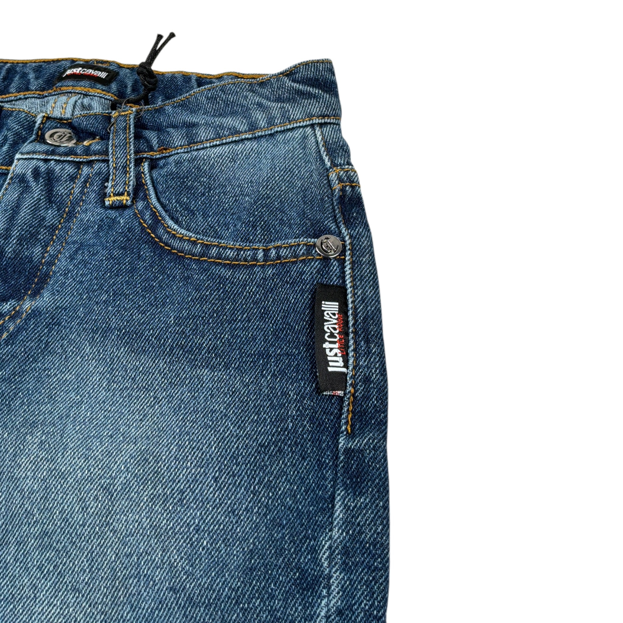 Just Cavalli Jeans tinta unita con Girovita Regolabile Blu per Bambino JOA26007JE BLU JUST CAVALLI 