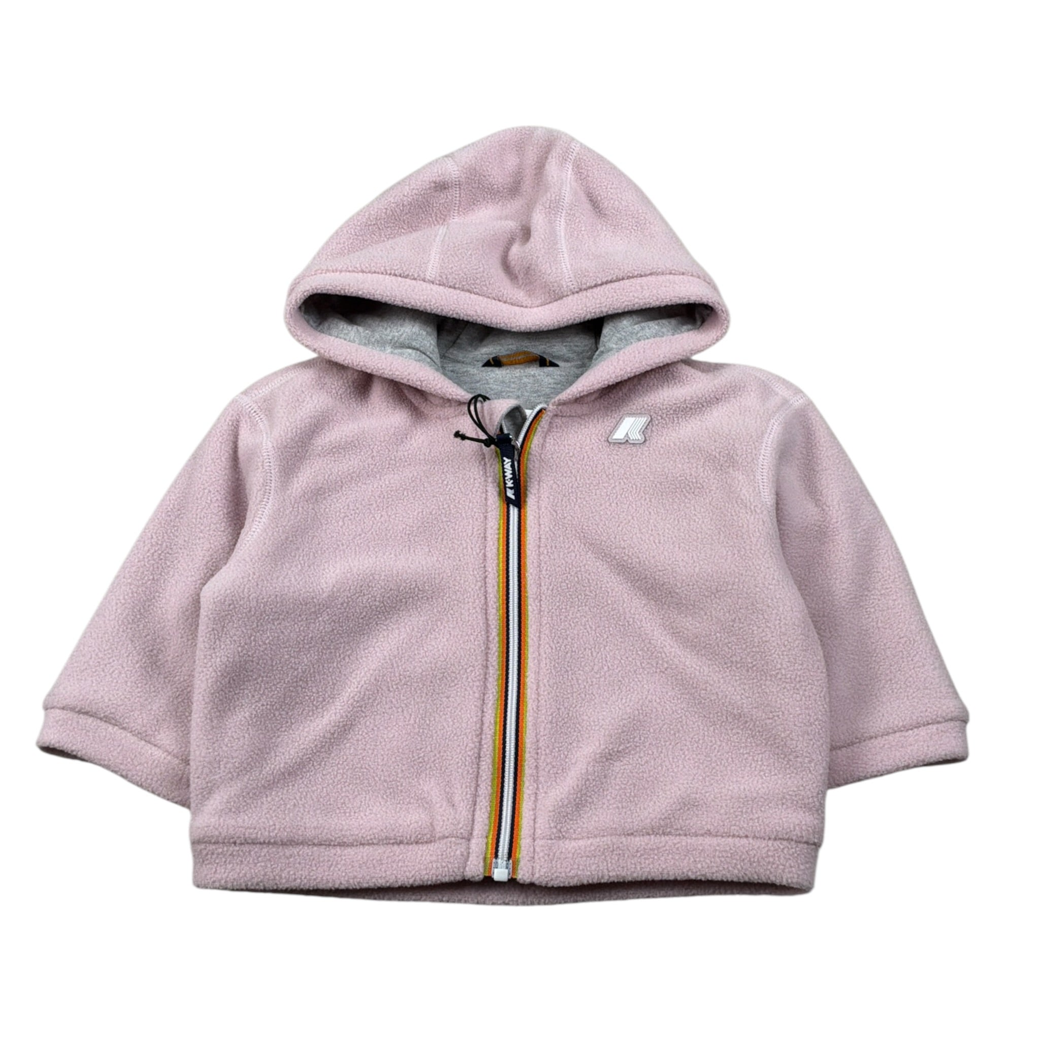 K-Way Felpa con Zip E Cappuccio tinta unita Rosa per Neonata K1124KW ROSA K-WAY 