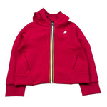 K-Way Felpa con Zip E Cappuccio tinta unita con Logo Fuxia per Bambina K1127LW FUXIA K-WAY 