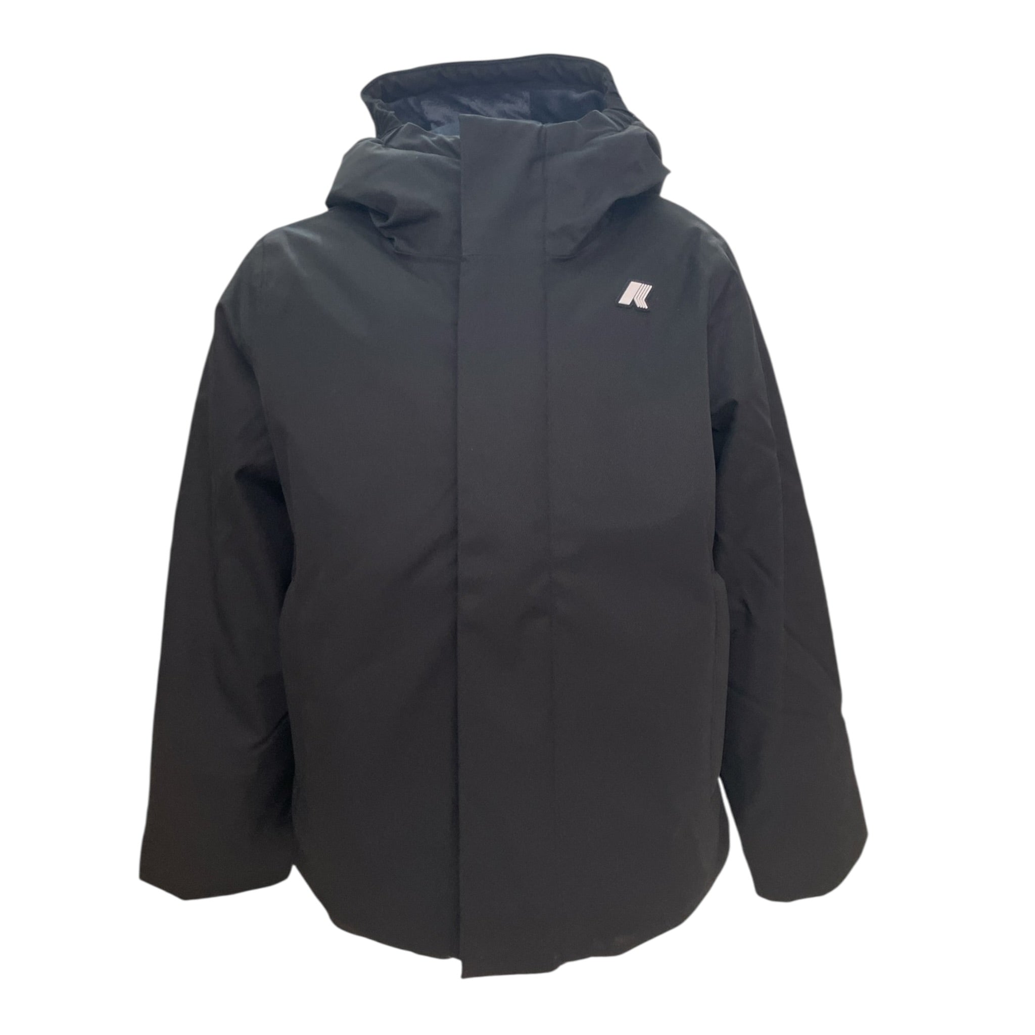 K-Way Giubbino tinta unita con Zip E Cappuccio Nero per Bambino K1128FWXX NERO K-WAY 