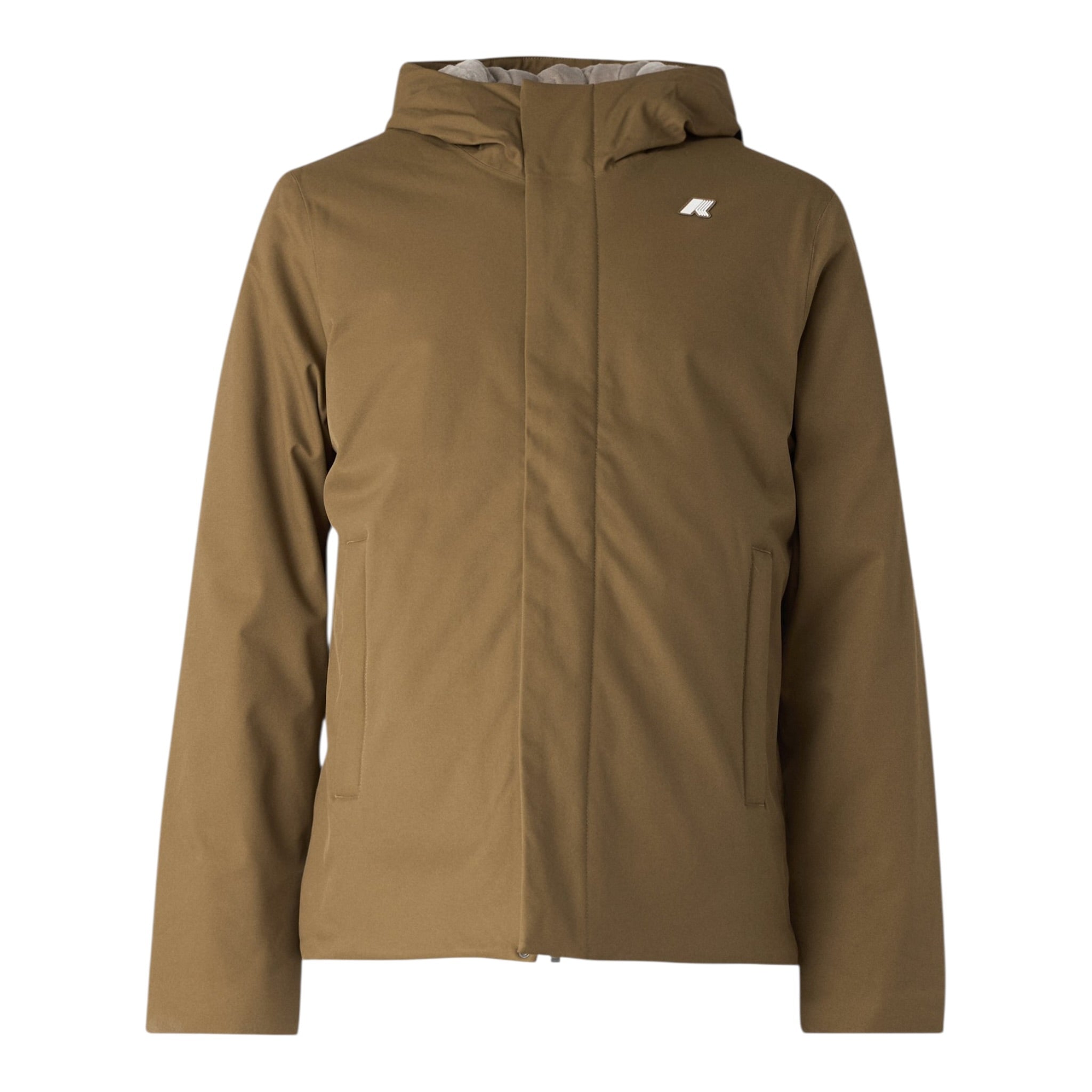 K-Way Giubbino tinta unita con Zip E Cappuccio Verde per Bambino K1128FWXX VERDE K-WAY 