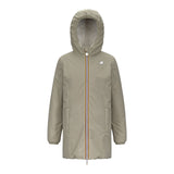 K-Way Giubbino Reversibile Lungo con Zip E Cappuccio Verde/Bianco per Bambina K11517W VERDE/BIANCO K-WAY 