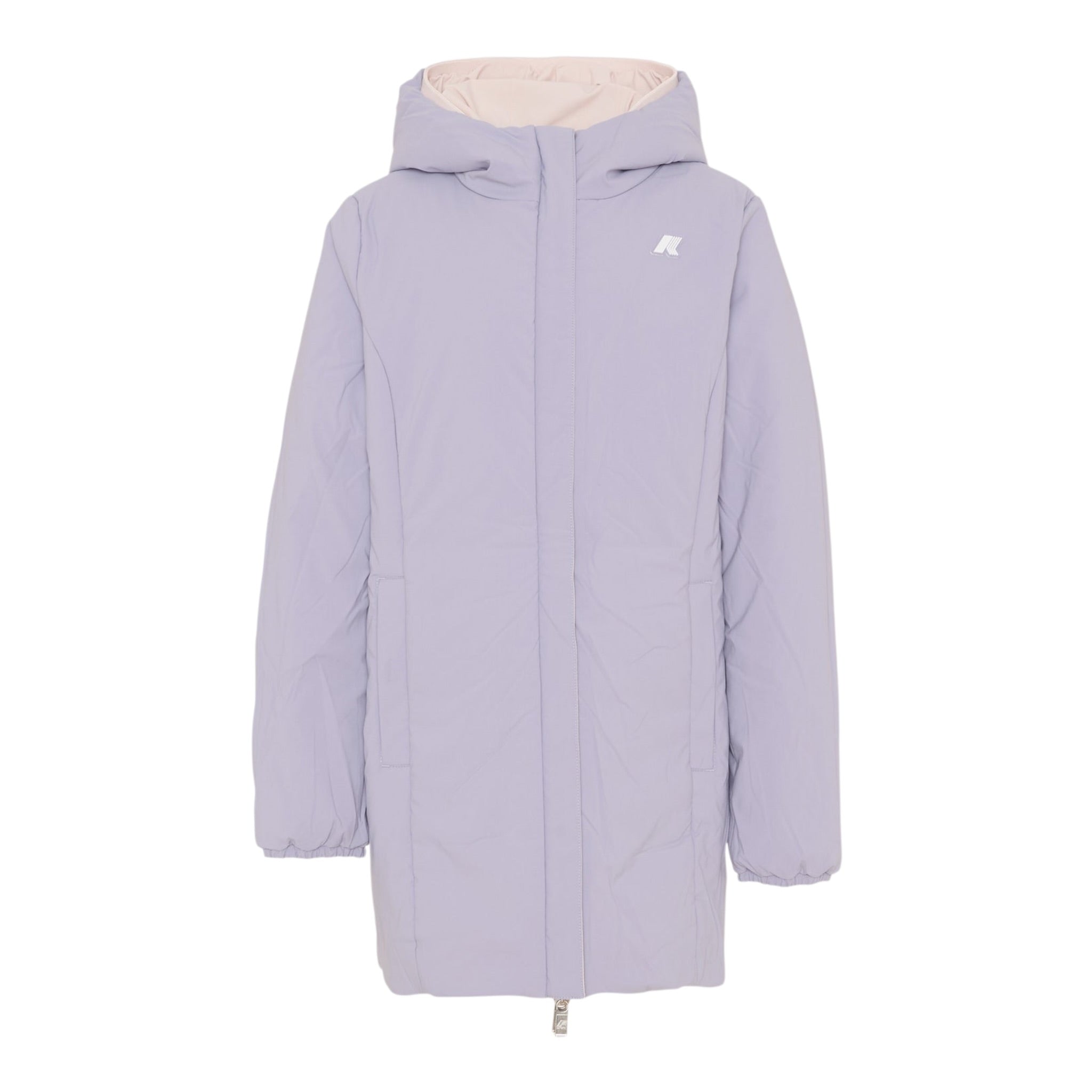 K-Way Giubbino Reversibile Lungo con Zip E Cappuccio Rosa/Lilla per Bambina K11517WXX ROSA/LILLA K-WAY 