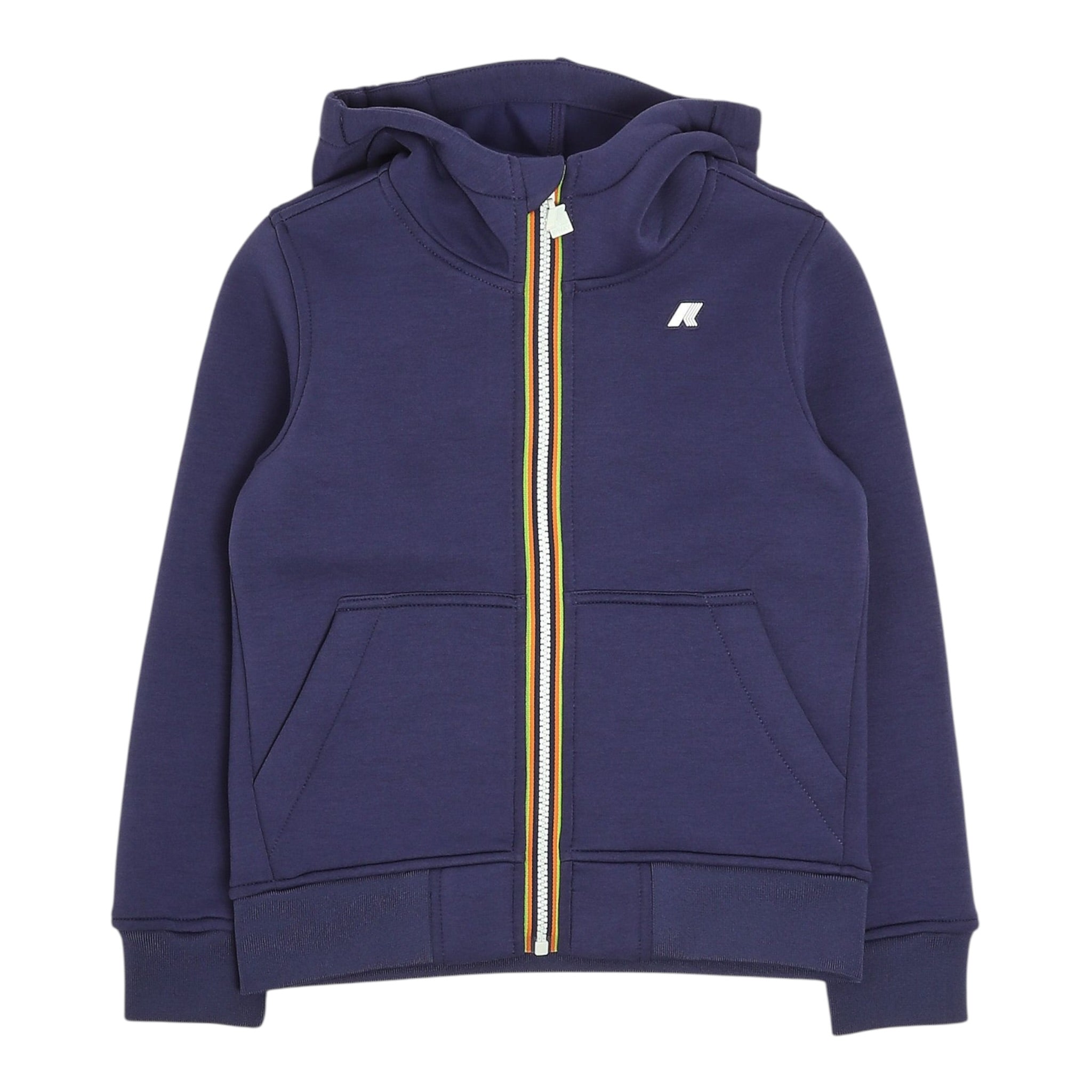 K-Way Felpa con Zip E Cappuccio tinta unita Blu per Bambino K2124RWX BLU K-WAY 