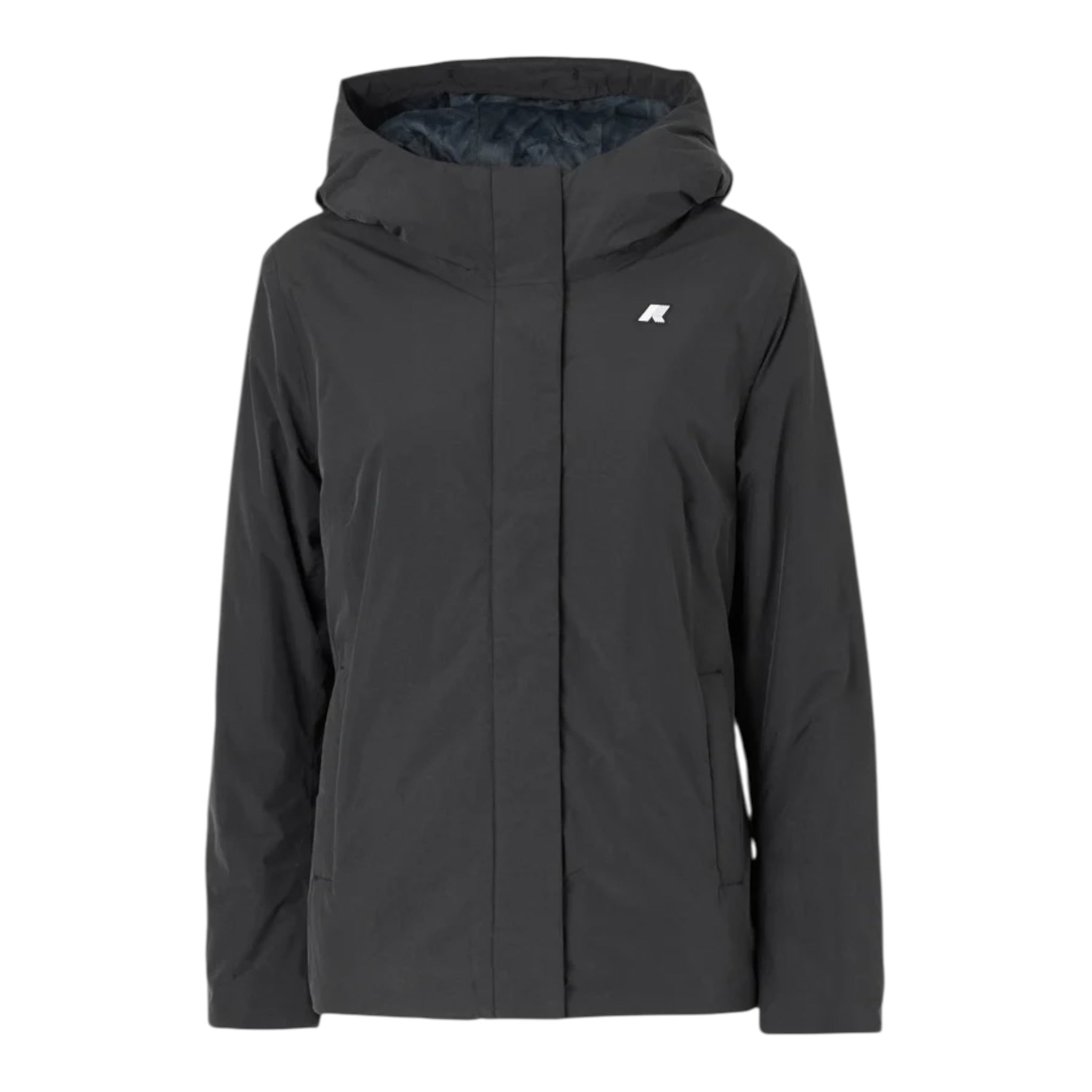K-Way Giubbino tinta unita con Cappuccio Nero per Bambino K41383WX NERO K-WAY 