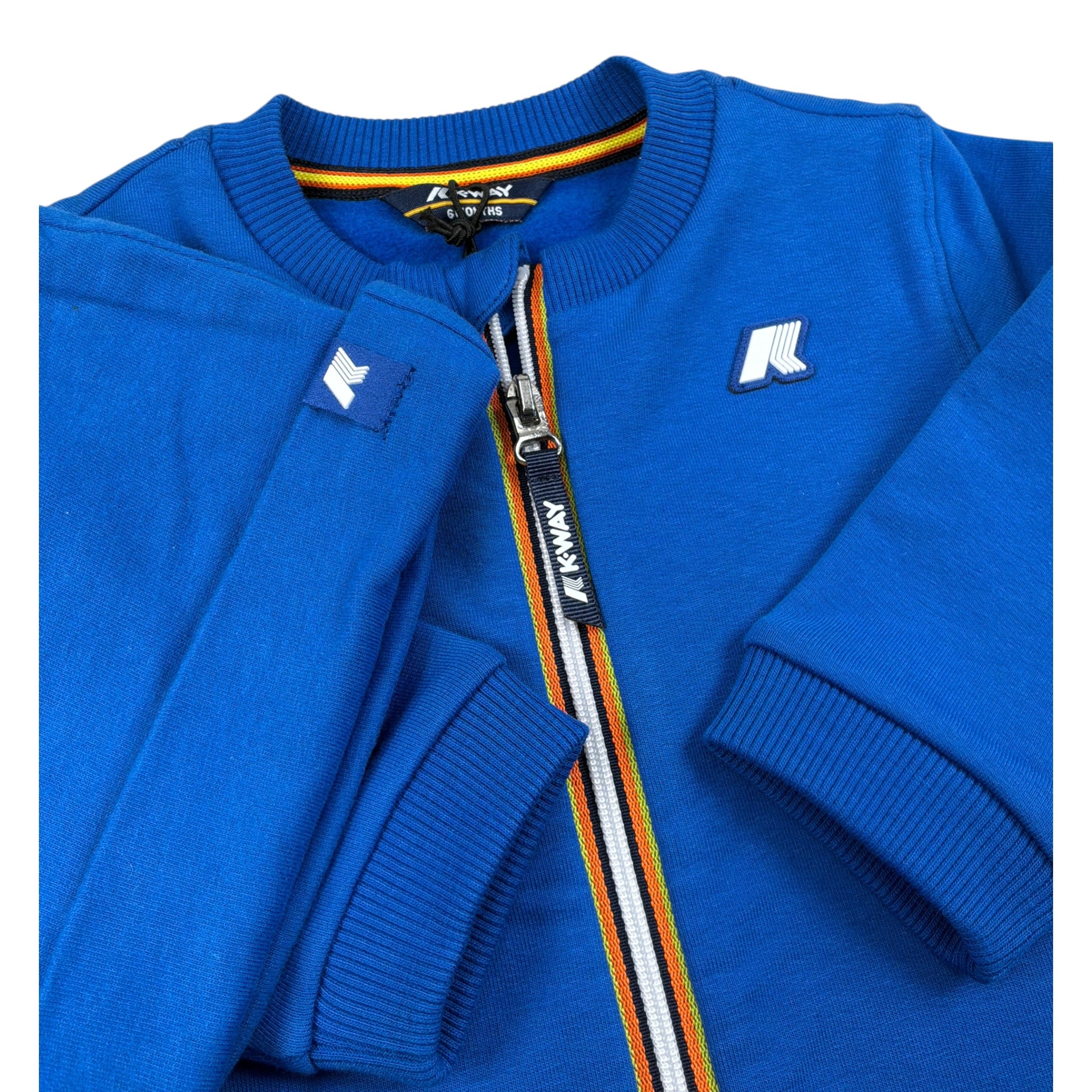 K-Way Tutina Manica Lunga tinta unita con Cappello Blu per Neonato K31361W BLU K-WAY 
