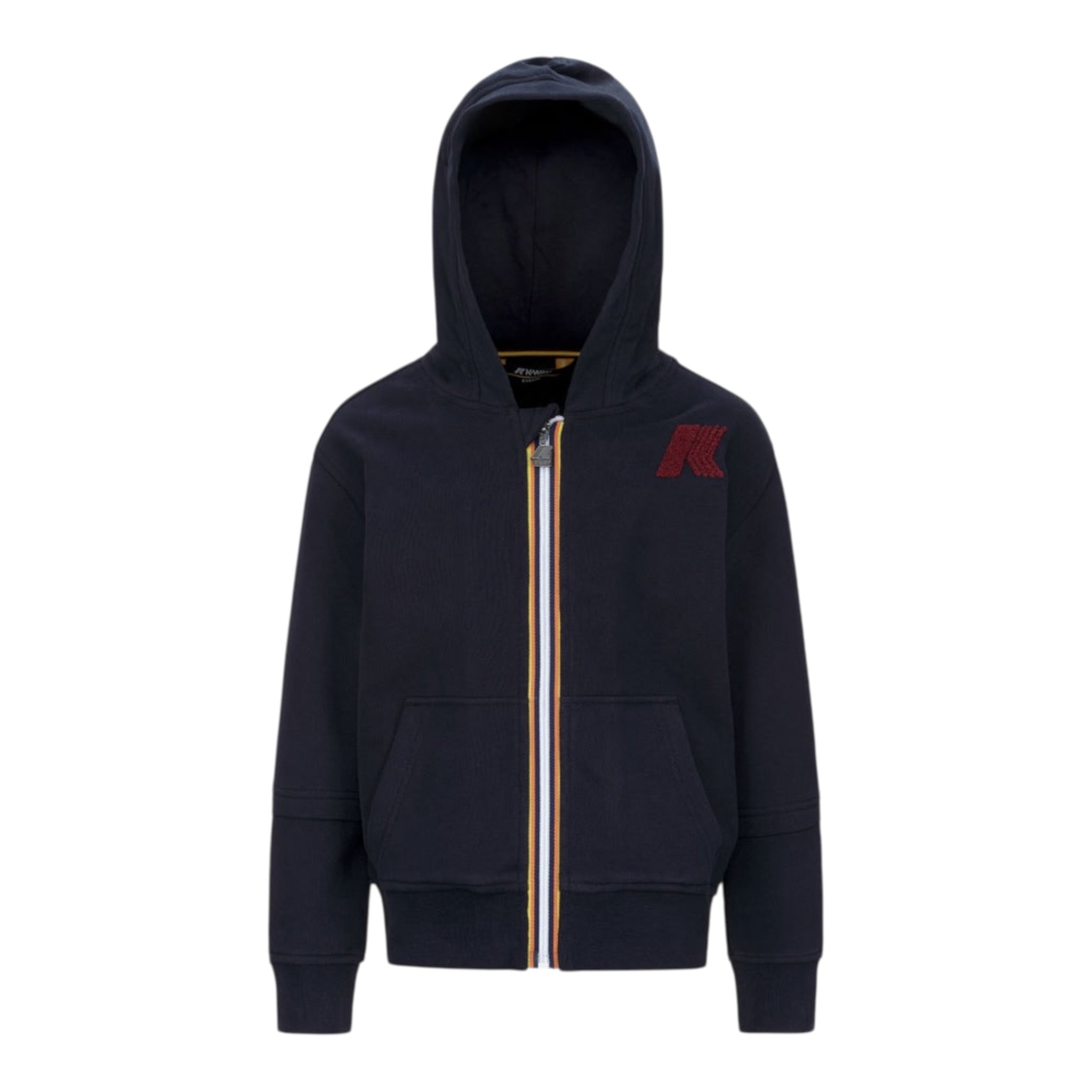 K-Way Felpa con Zip E Cappuccio Blu per Bambino K41326W BLU K-WAY 