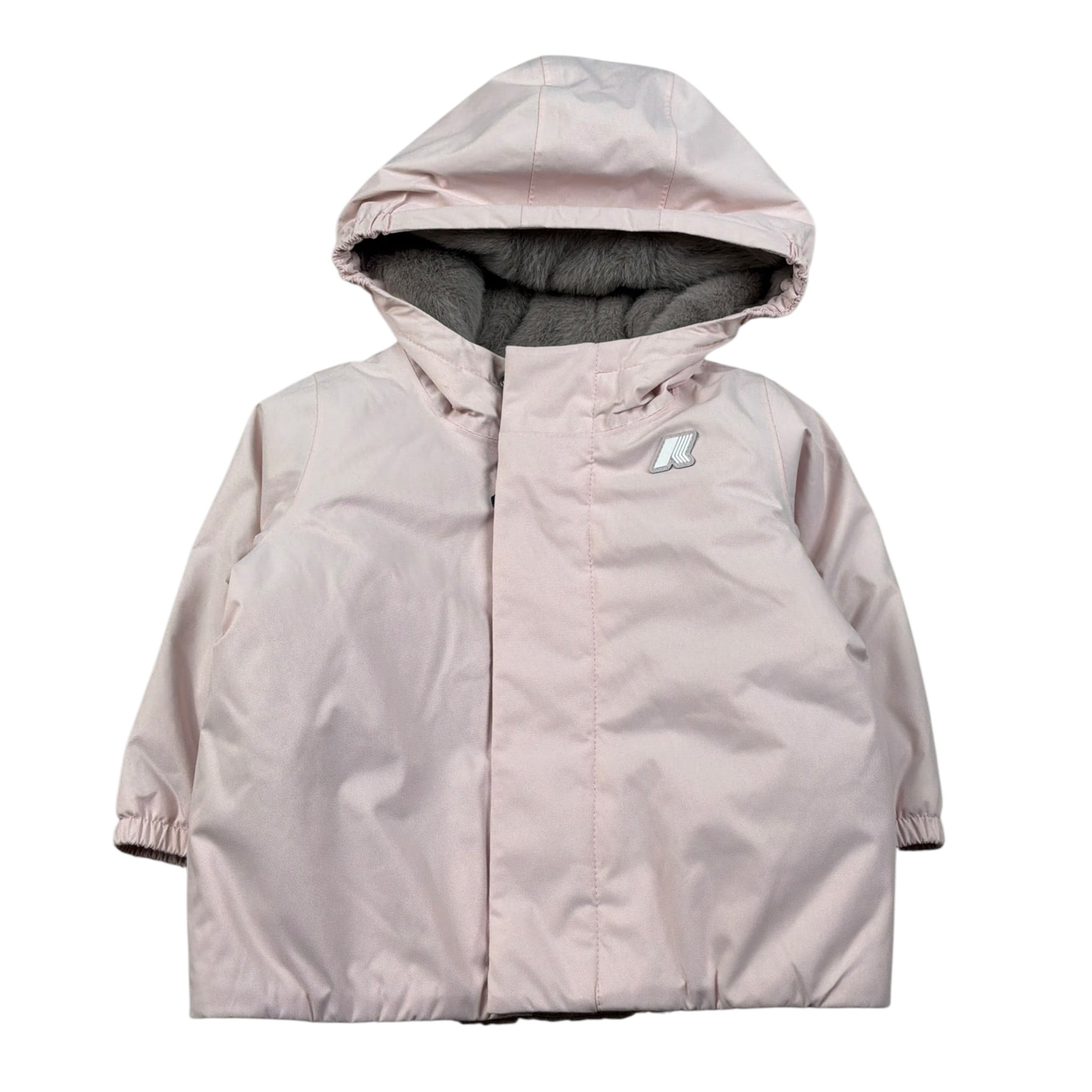K-Way Giubbino tinta unita con Zip E Cappuccio Rosa per Neonata K4133HWA ROSA K-WAY 