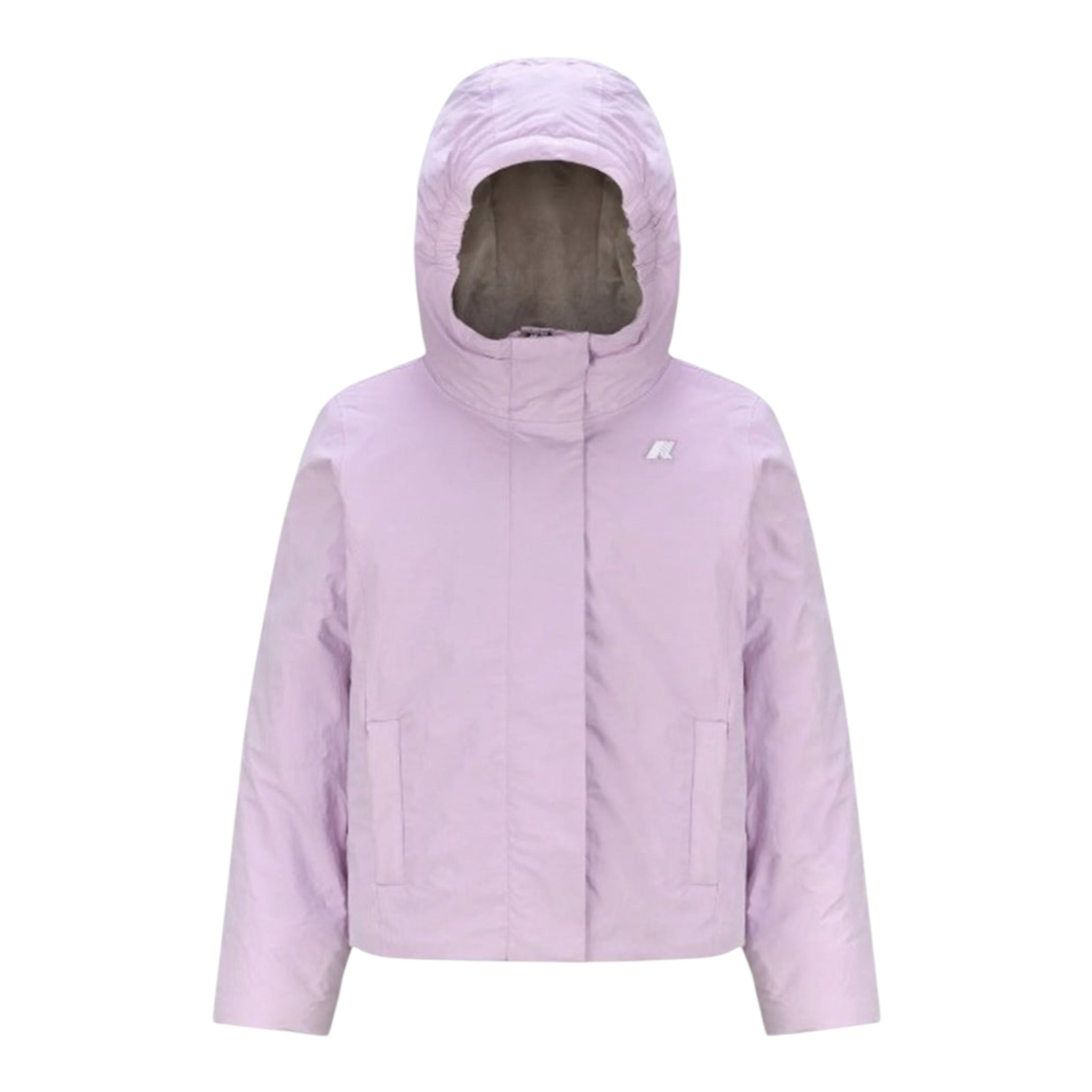 K-Way Giubbino tinta unita Foderato con Zip E Cappuccio Lilla per Bambina K4137WW LILLA K-WAY 